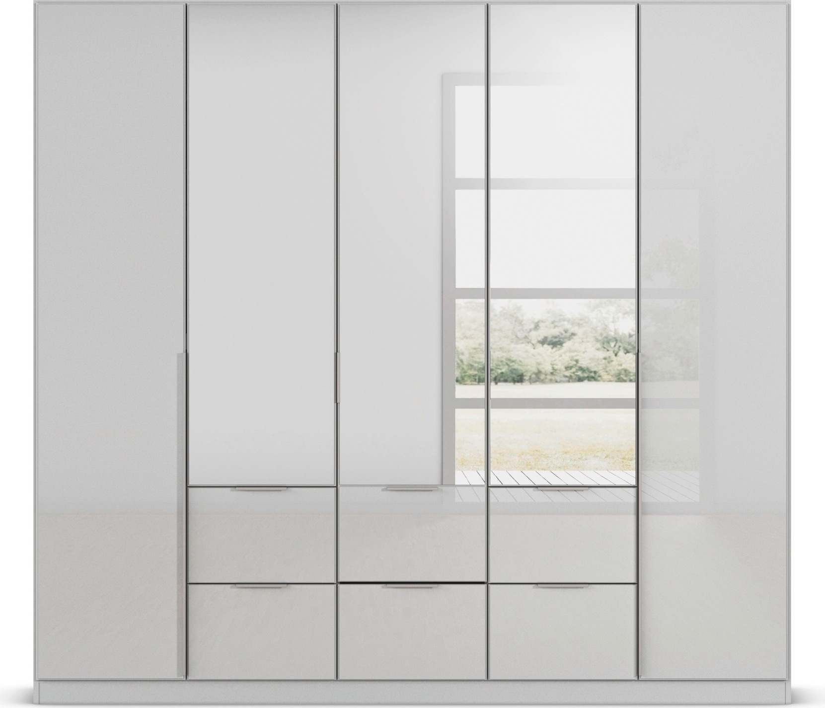 rauch Drehtürenschrank »Kleiderschrank Kleiderschränke Schrank Garderobe AGORDO mit Glasfront«, mit Außenschubkästen, in 6 Breiten und 2 Höhen MADE IN GERMANY