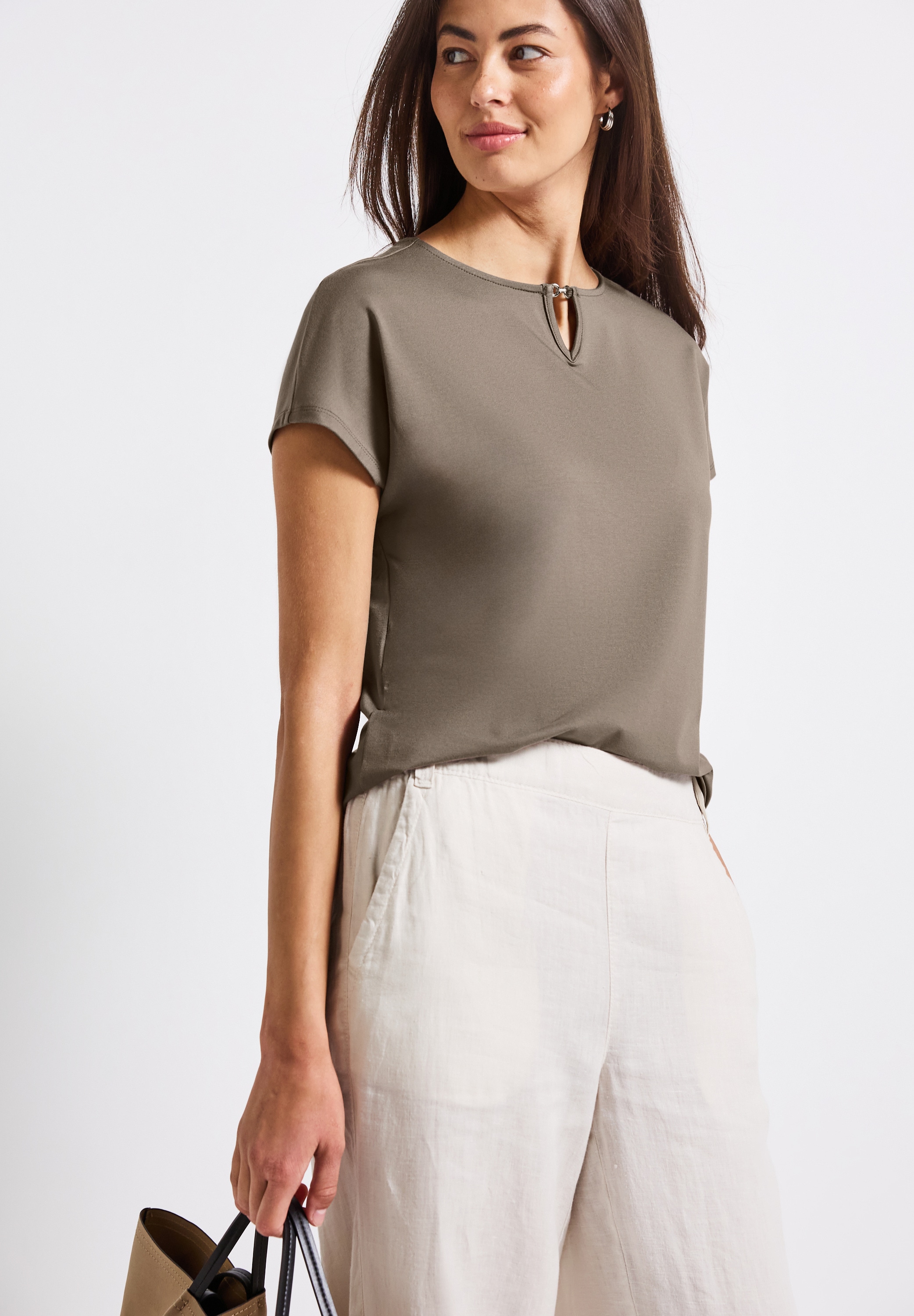 STREET ONE Shirttop, mit Cut-Out Detail