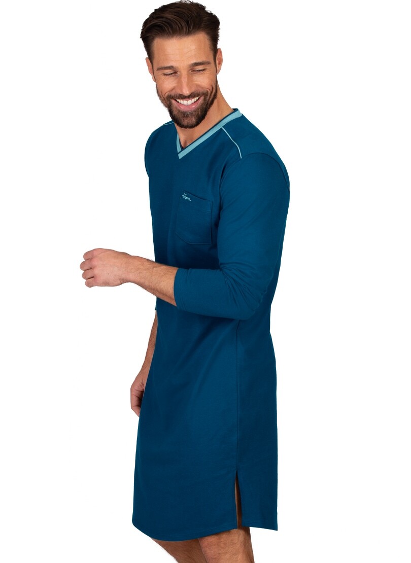Thumbnail - Trigema Pyjama "TRIGEMA Herren-Nachthemd aus Biobaumwolle (kbA)" 1 Stk. tlg.