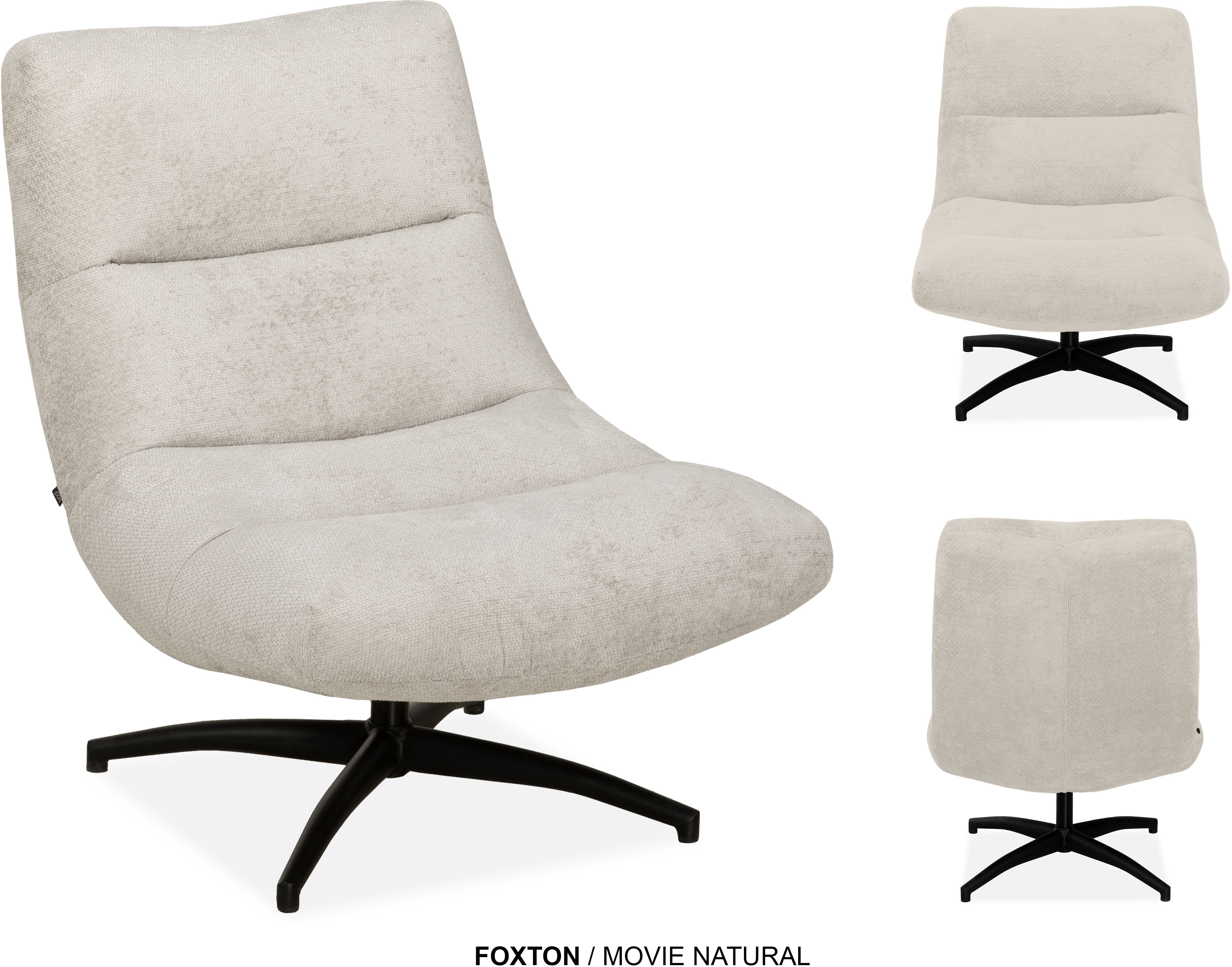 Thumbnail - OMG Design Esszimmerstuhl "Foxton" (Set) 2 Stk. Stoff bequemer Sessel, mit Drehgestell
