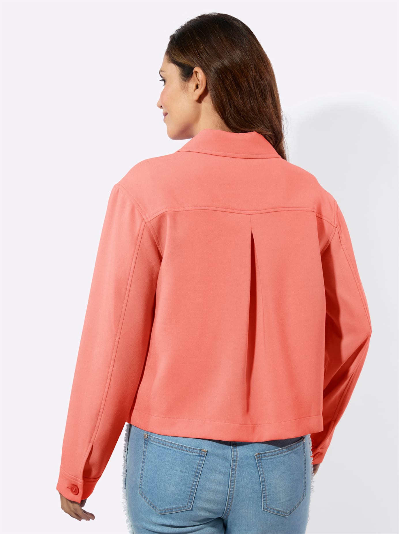 Inspirationen Women's Short Boxy Blazer Coral Size 52 2