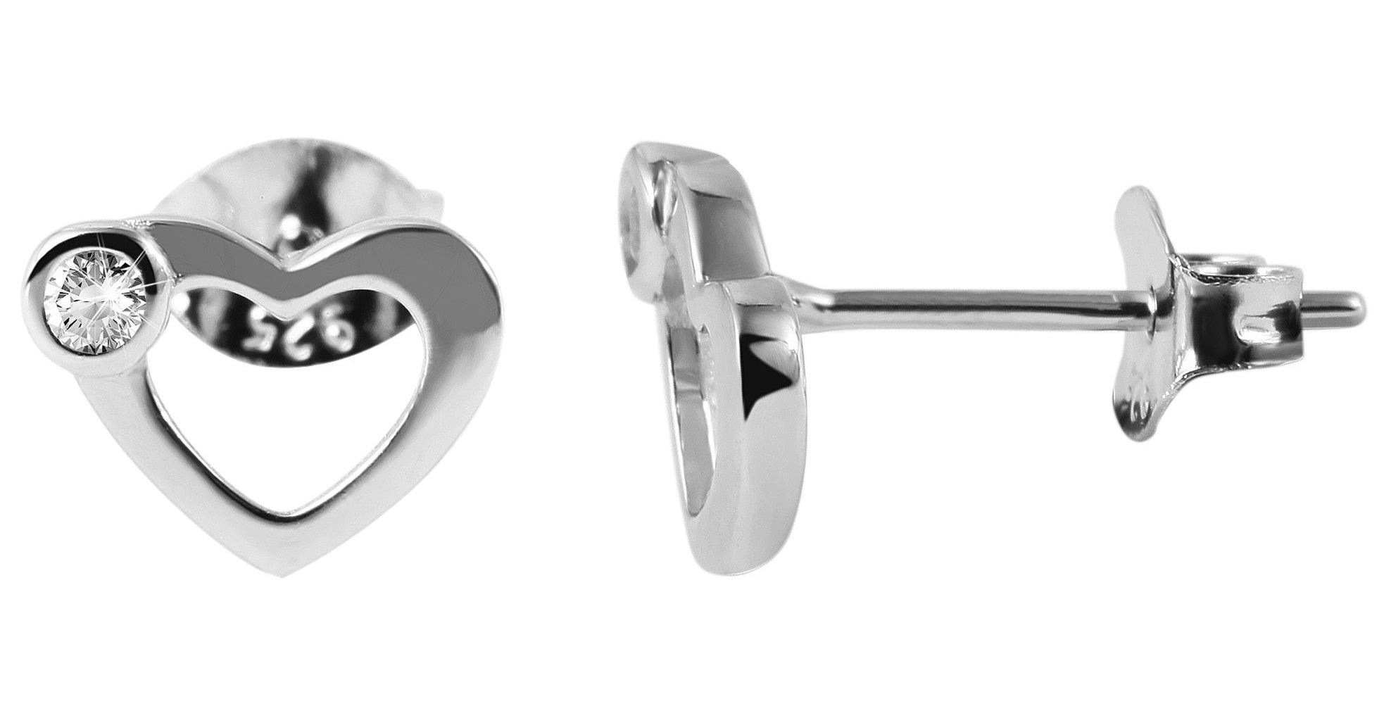 Adelia´s Paar Ohrhänger "Ohrringe – Ohrstecker aus 925 Silber mit Zirkonia" Geschenkidee: zeitlos und vielseitig