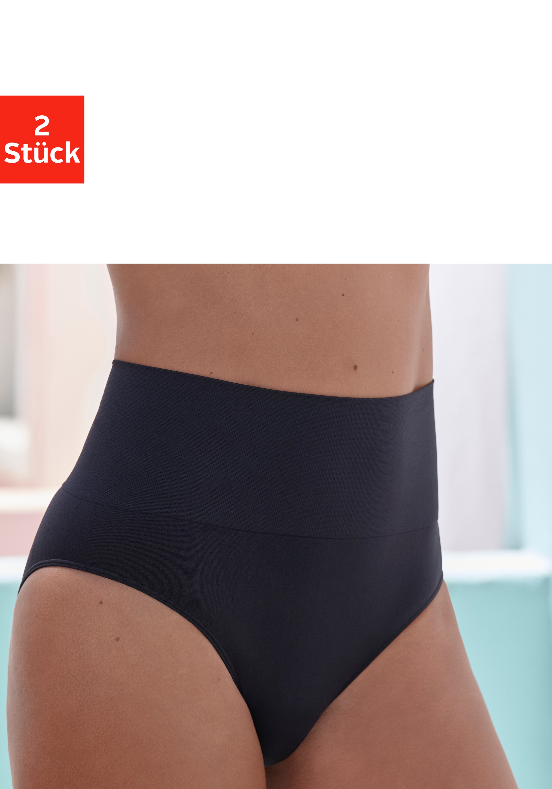 Nuance by Lascana Taillenslip ", Bauch-weg-Slip, Shaping Slip" Packung, 2 Stk. seamless, ohne Nähte, mit leichtem Shaping Effekt