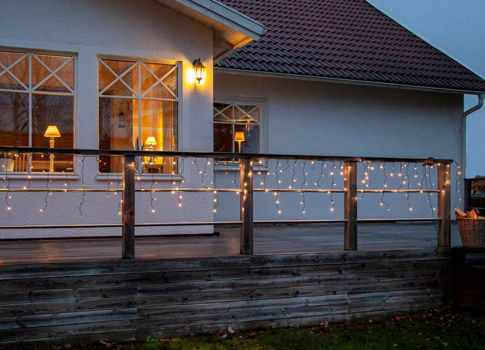EGLO LED-Lichtervorhang »CRISPY ICE WHITE, Weihnachtsdeko«, 480 St.-flammig, LED Lichterkette / schwarz / 480X0,064W / Beleuchtung - Weihnachten