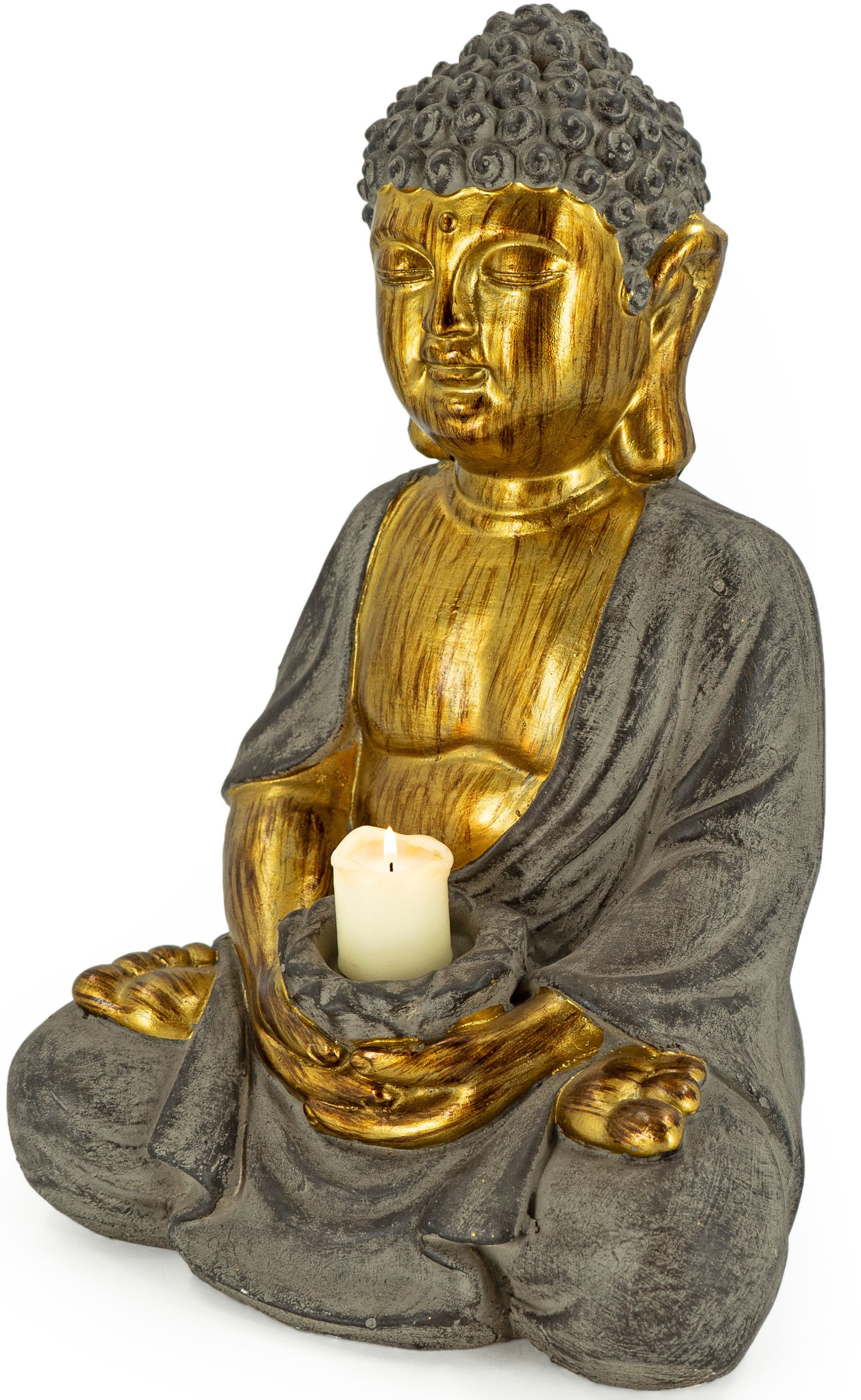 LIVING Kerzenhalter ca. St.), Magnesia, (1 NOOR Höhe sitzend, kaufen cm | BAUR 45 »Buddha«, aus