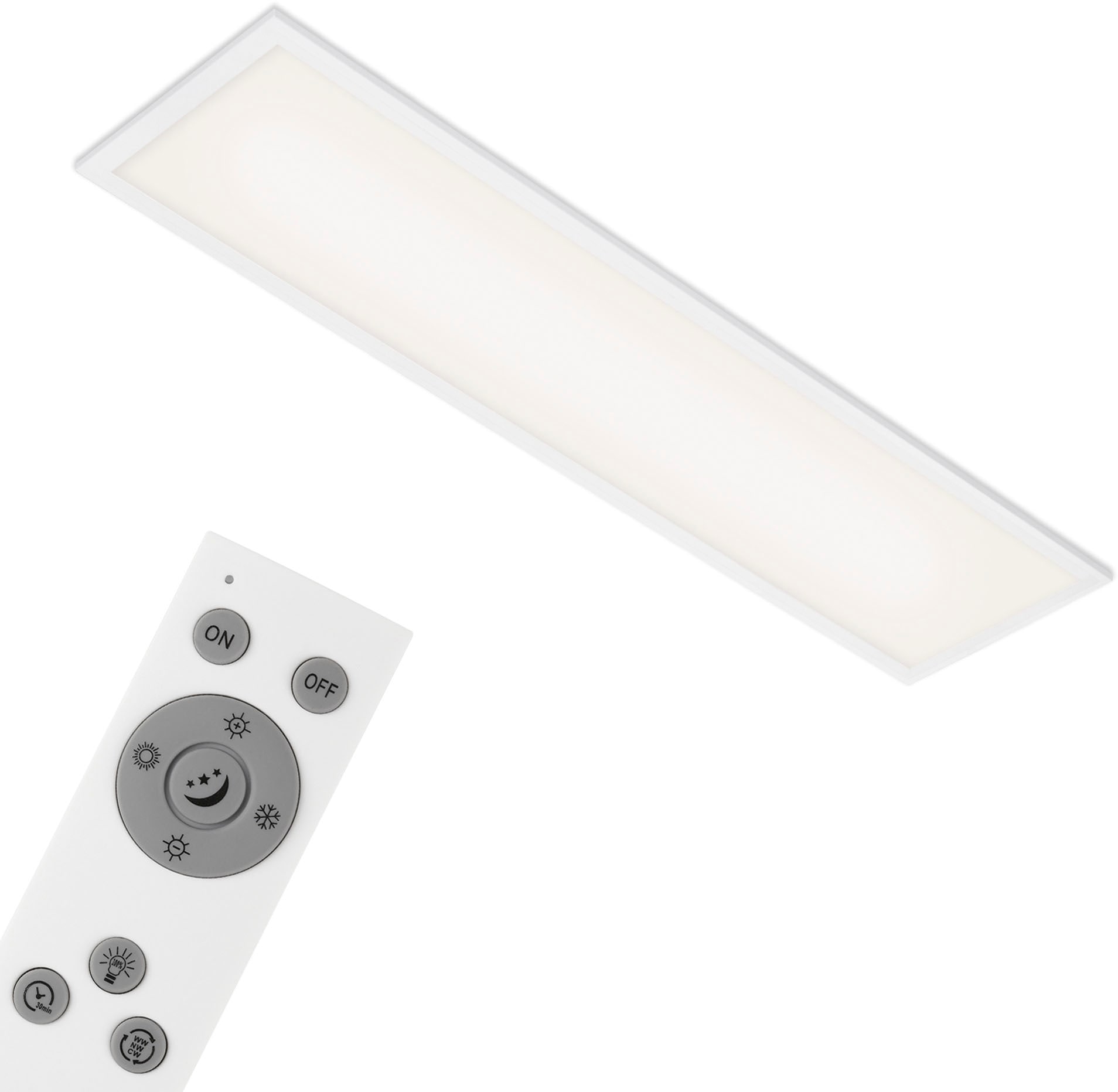 Briloner Leuchten LED Panel »7167016 Piatto«, Leuchtmittel LED-Board | LED fest integriert, Deckenlampe, 100x25x6cm, 24W, Wohnzimmer, Schlafzimmer, Flur