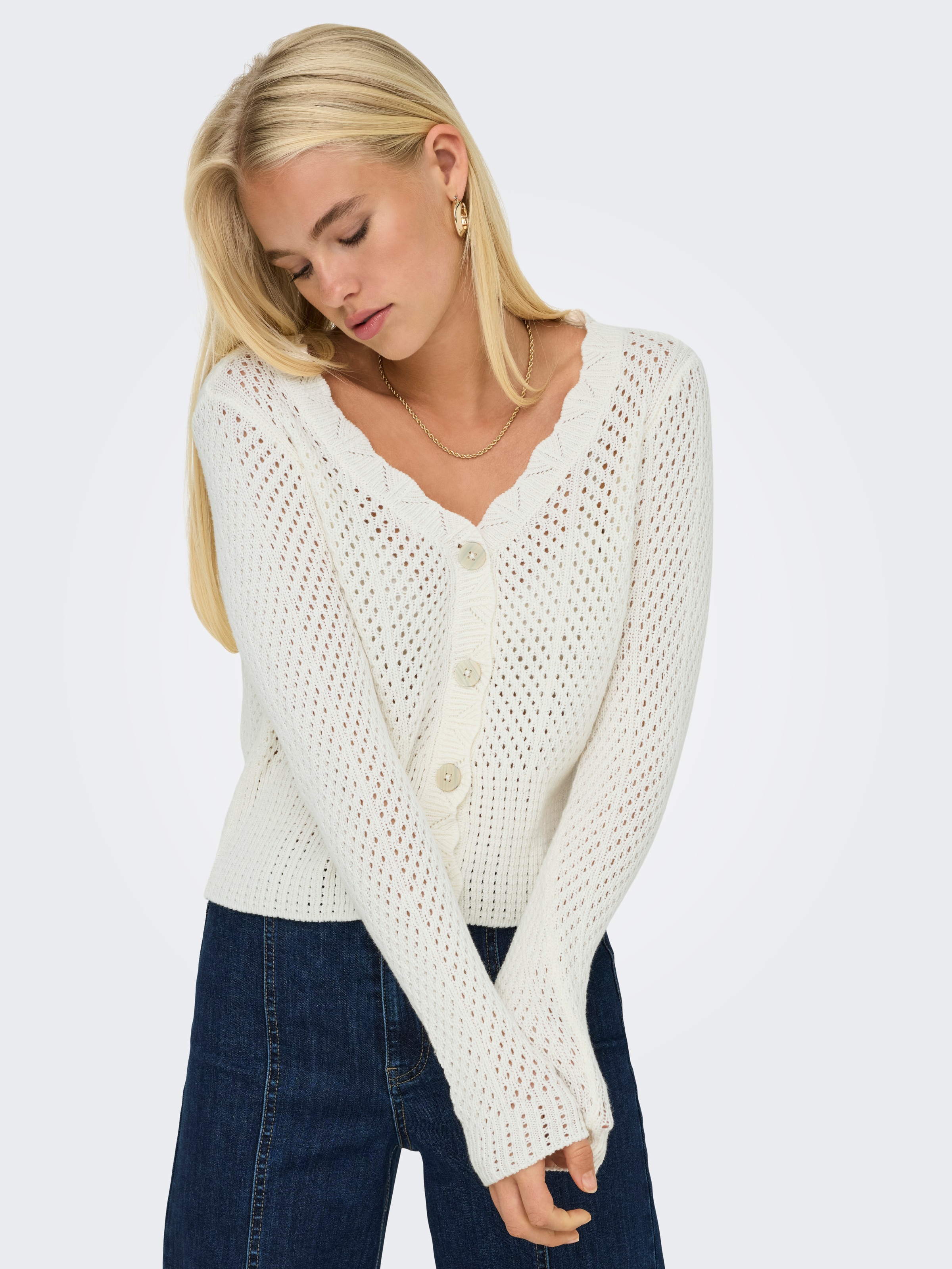ONLY Strickjacke "ONLROSELIA LS V-NECK CARDI KNT NCA" günstig online kaufen