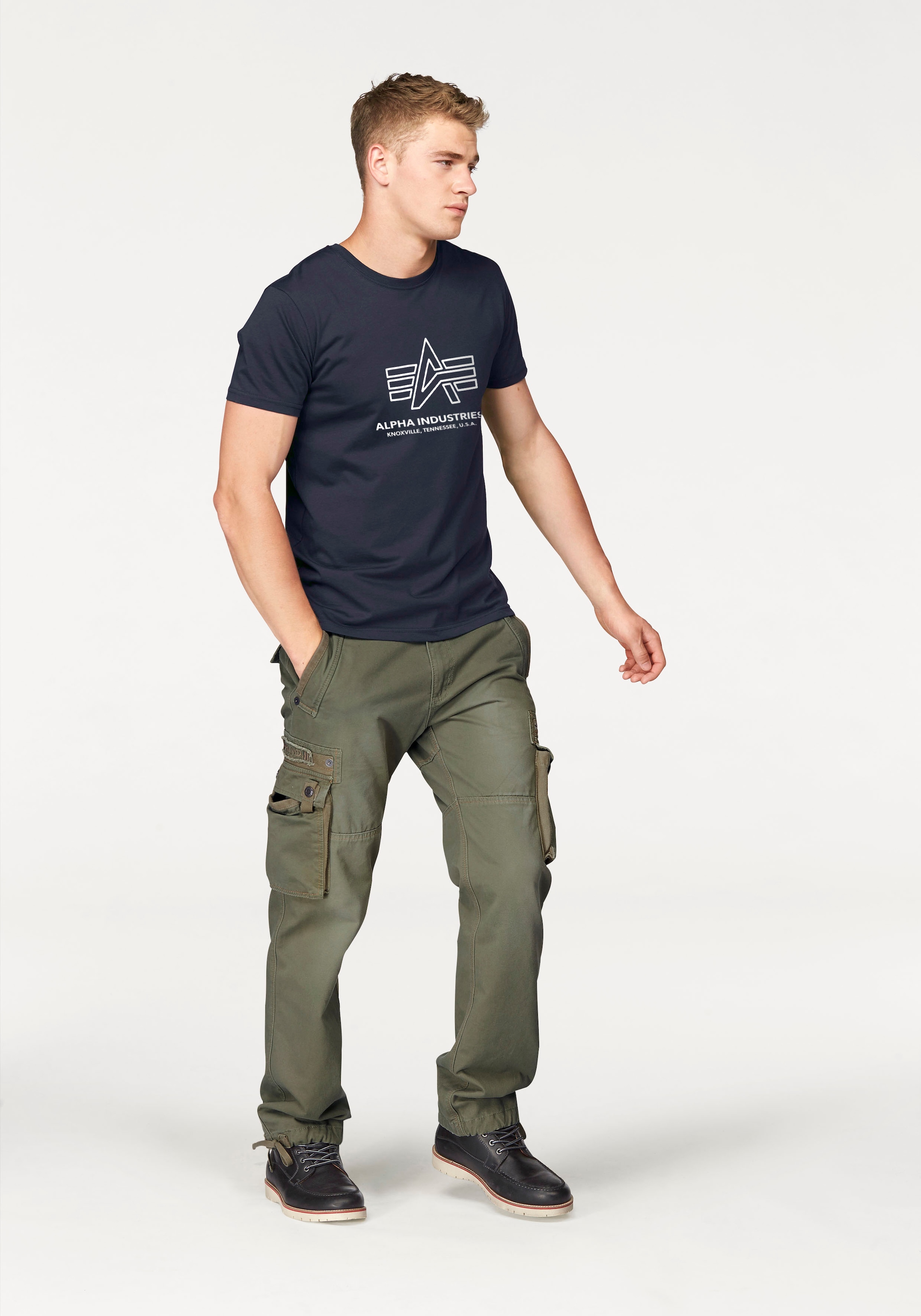 Alpha Industries Rundhalsshirt »Logo Print T«