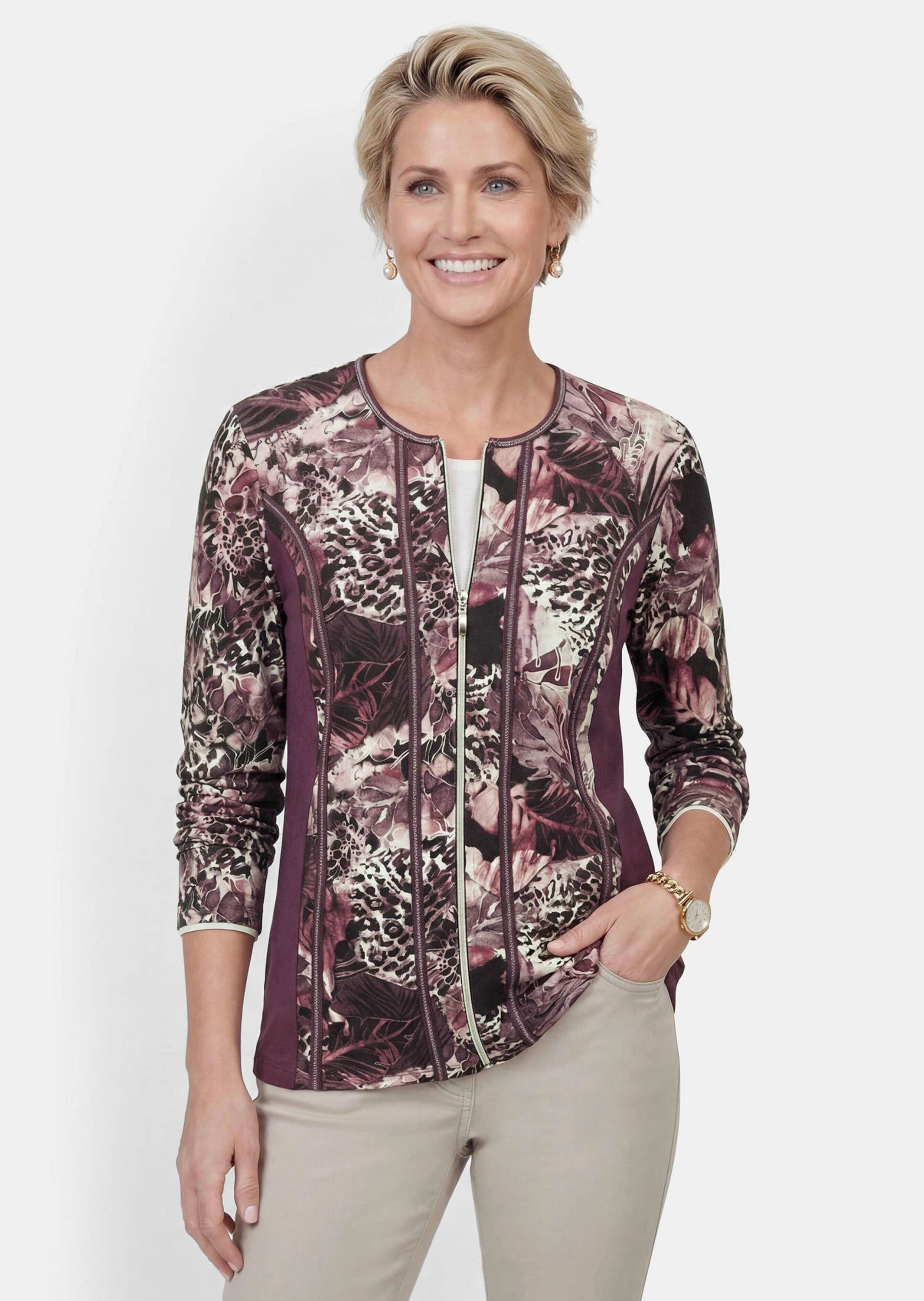 GOLDNER Kurzjacke »Jerseyjacke mit Reißverschluss« stretchbequemer Viskosejersey