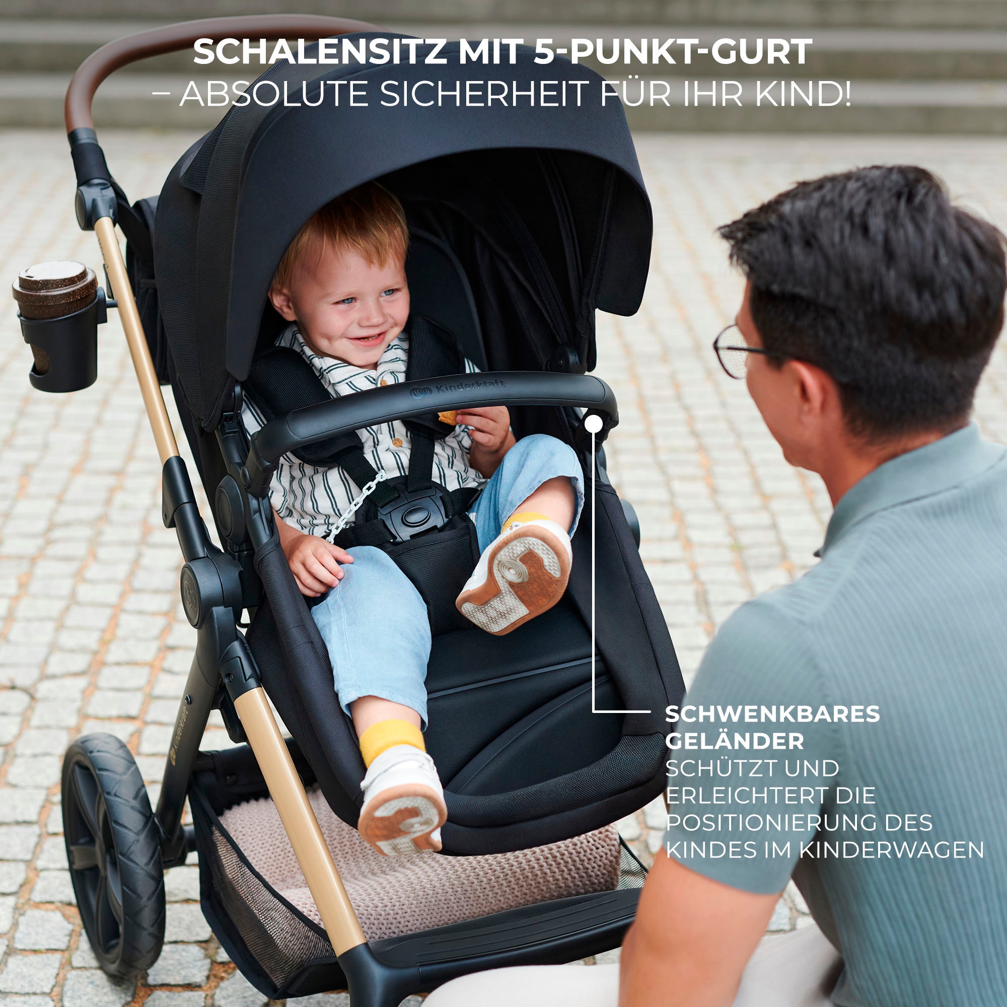 Kinderkraft Kombi-Kinderwagen »MOOV 2 3IN1«, 27 kg, mit EVA-Rädern