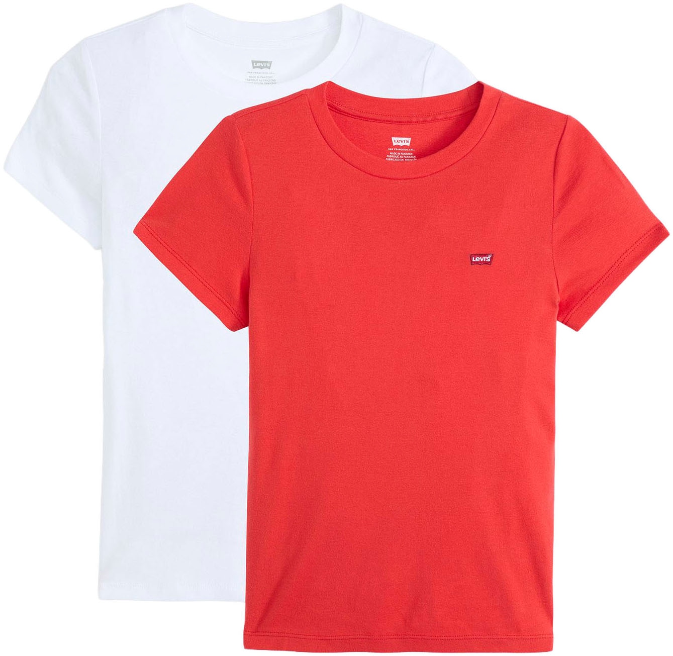 Levis T-Shirt "Mini-Logo", 2 Stk. mit kleiner Markenlogo-Stickerei auf der günstig online kaufen