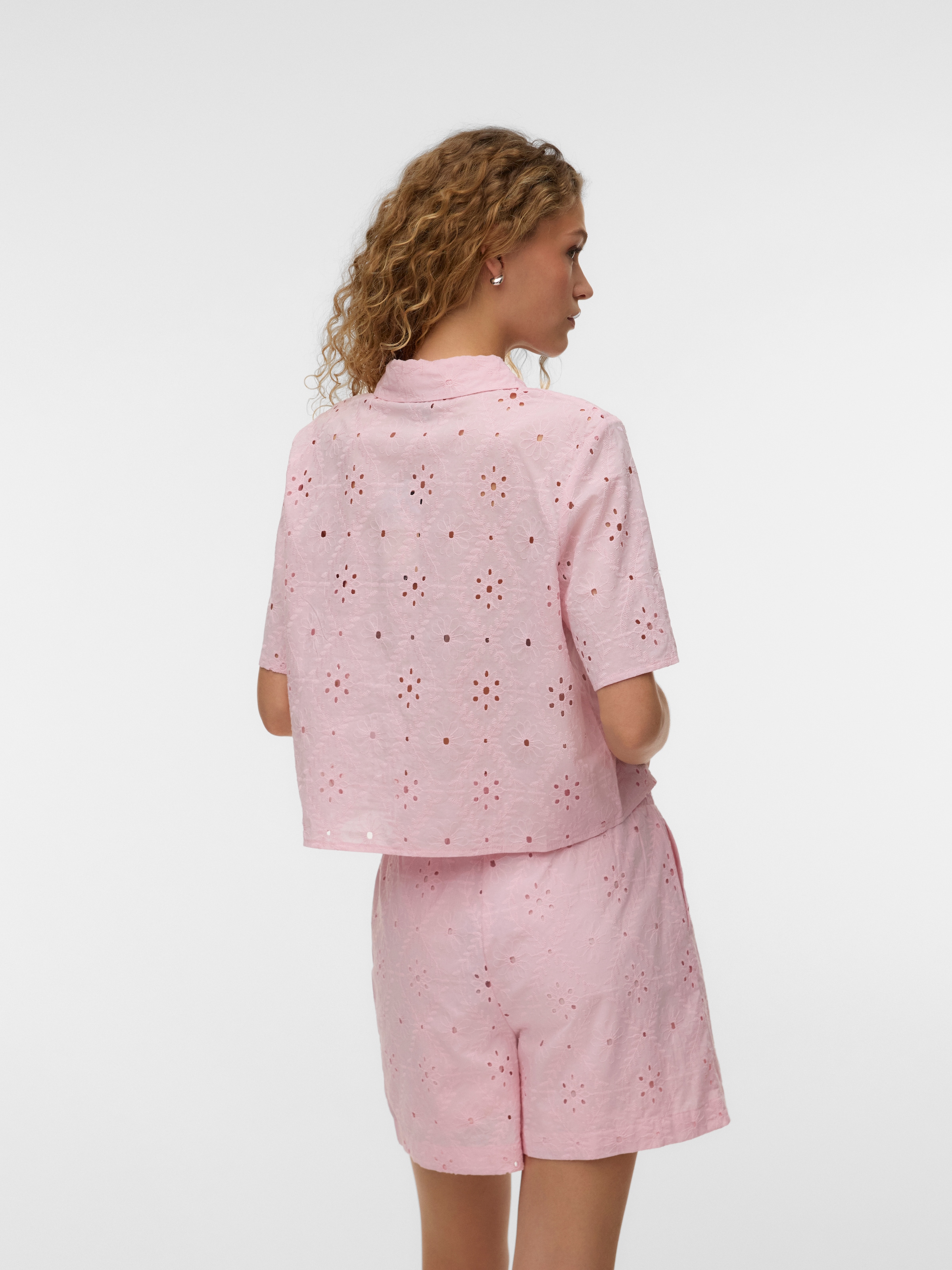 Vero Moda Kurzarmbluse »VMELIZA SHORT 2/4 SLEEVE SHIRT WVN NOOS« Baumwolle