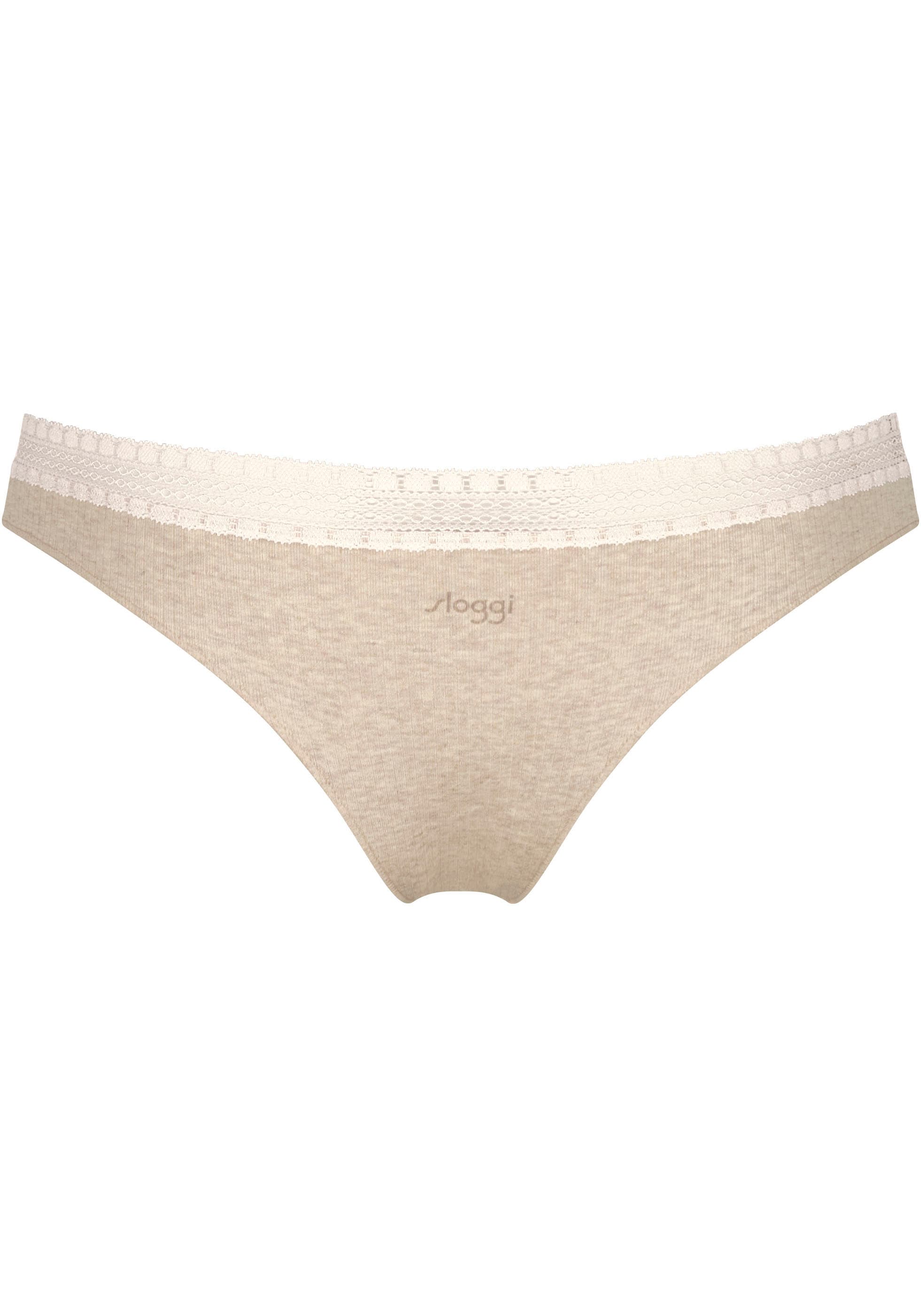 sloggi Slip »GO Ribbed R Brazil C2P«, (2er Pack), weiche Rippware mit Spitzenbesatz