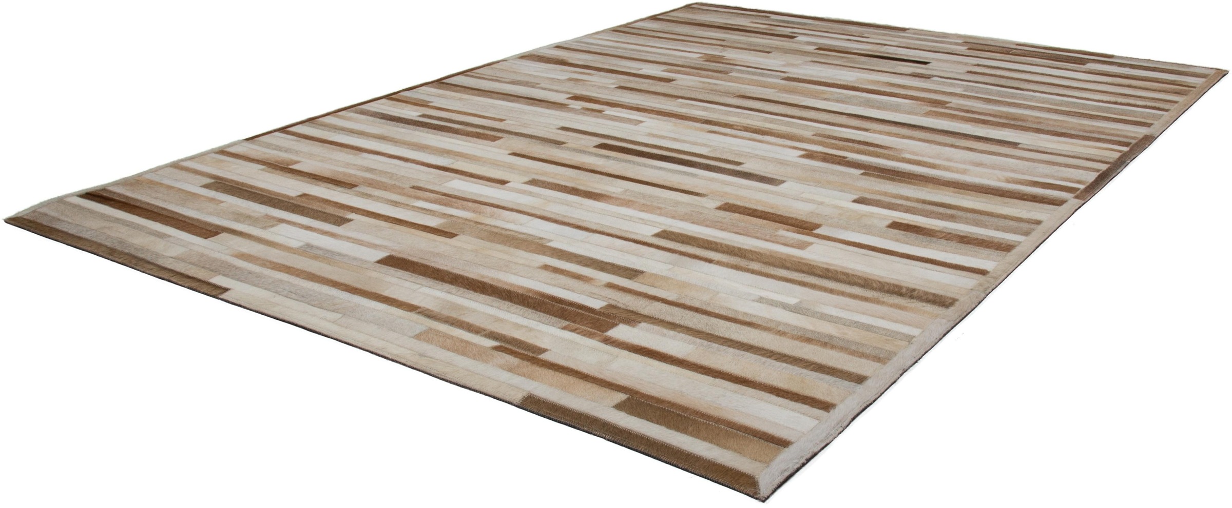 Kayoom Fellteppich »Lavish 110«, rechteckig, 8 mm Höhe, Patchwork-echtes Leder-Fell, Wohnzimmer