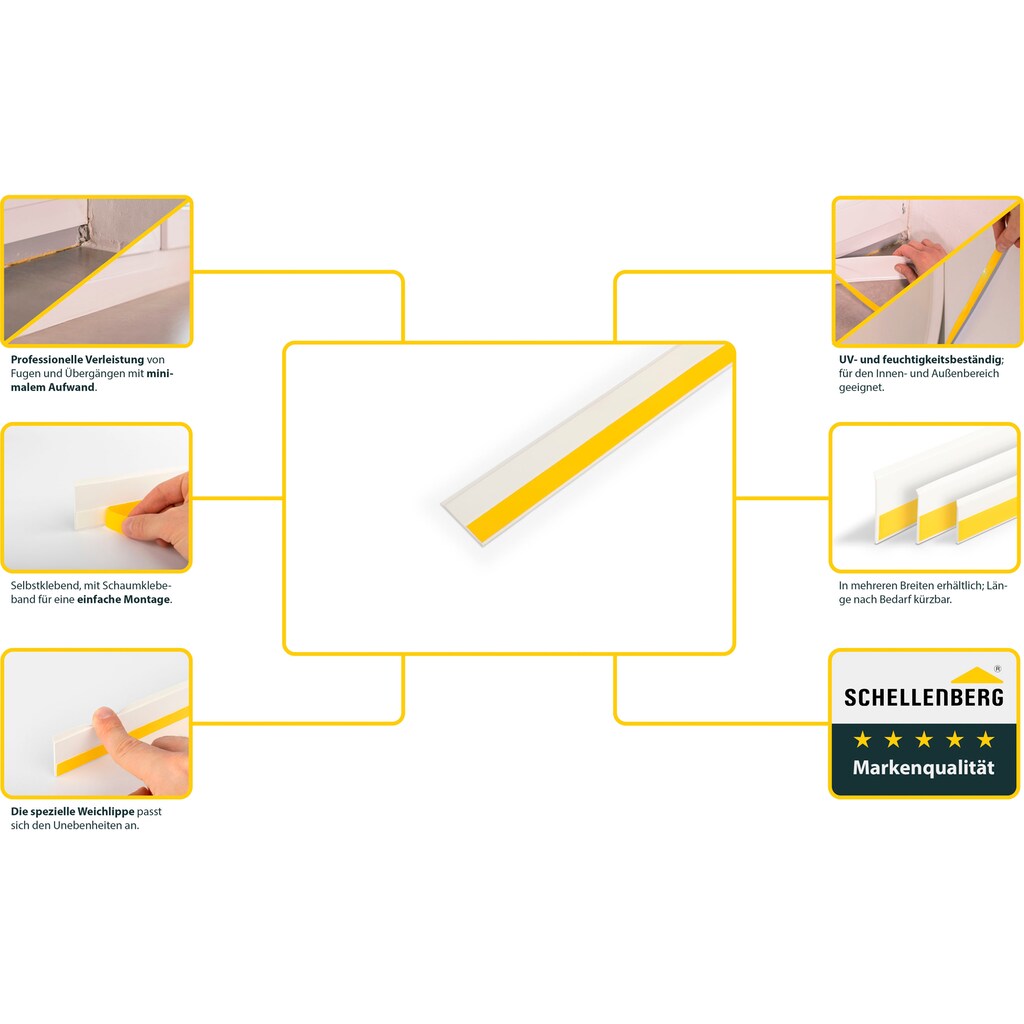 SCHELLENBERG Zierleiste »PVC-Flachleiste«, selbstklebend, 1,5 m Länge, 5 cm Breite