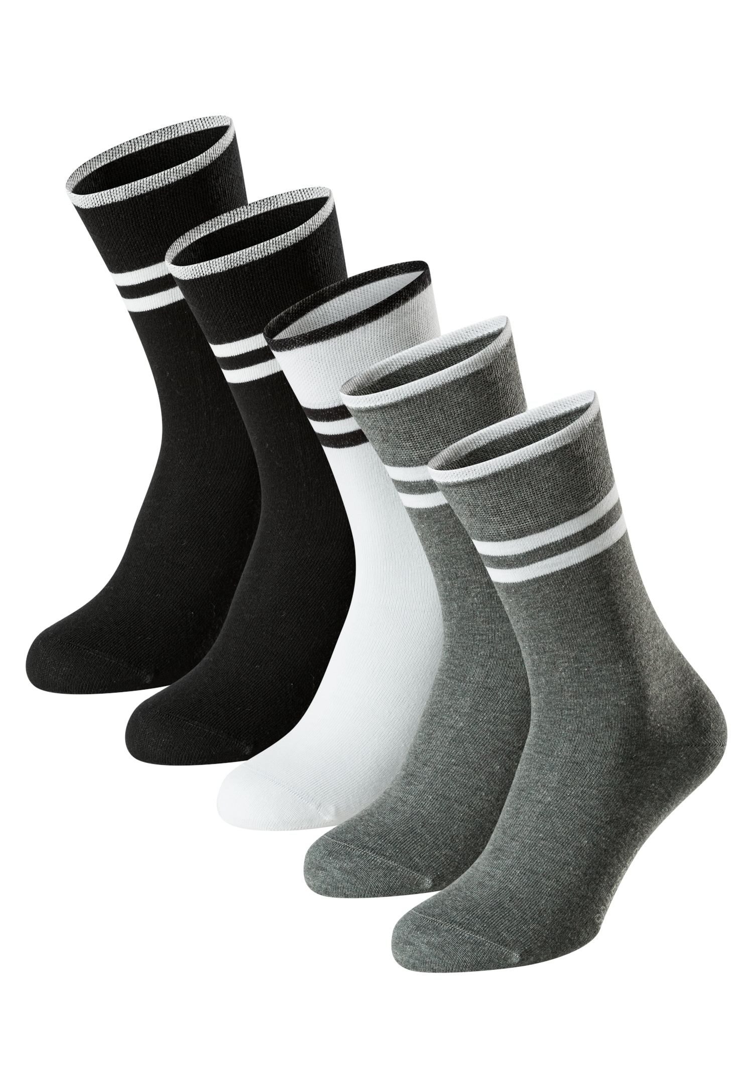 Schiesser "Bluebird" 5 Paar tlg. druckfreier Bund, Fersen und Zehen handgekettelt, Cotton-Mix