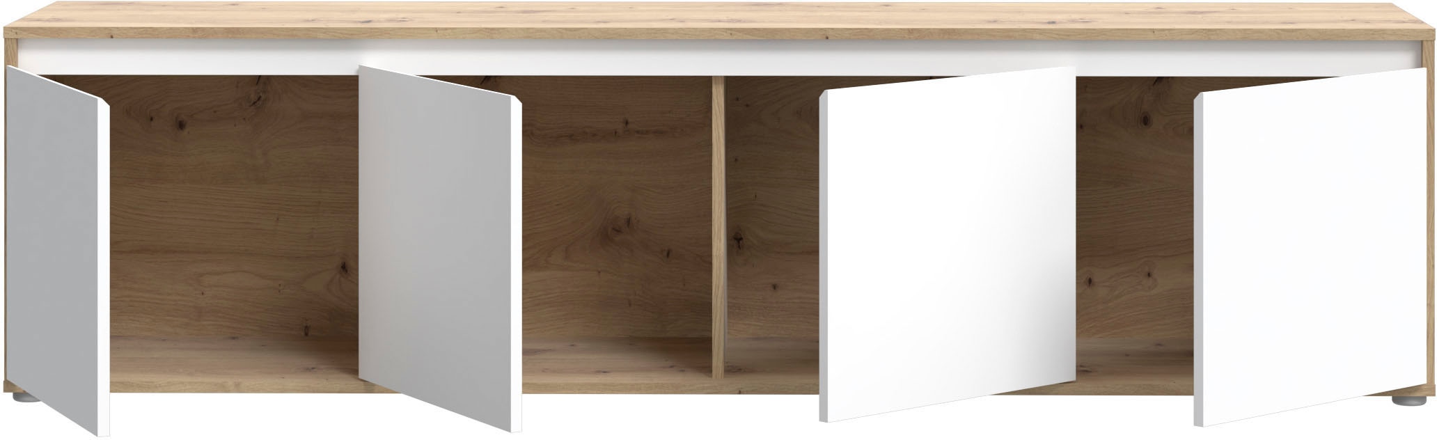 FORTE Lowboard »TV-Board groß Breite ca 190 cm«, (B/H/T 188,3/49,7/42 cm), grifflose Front, viel Stauraum