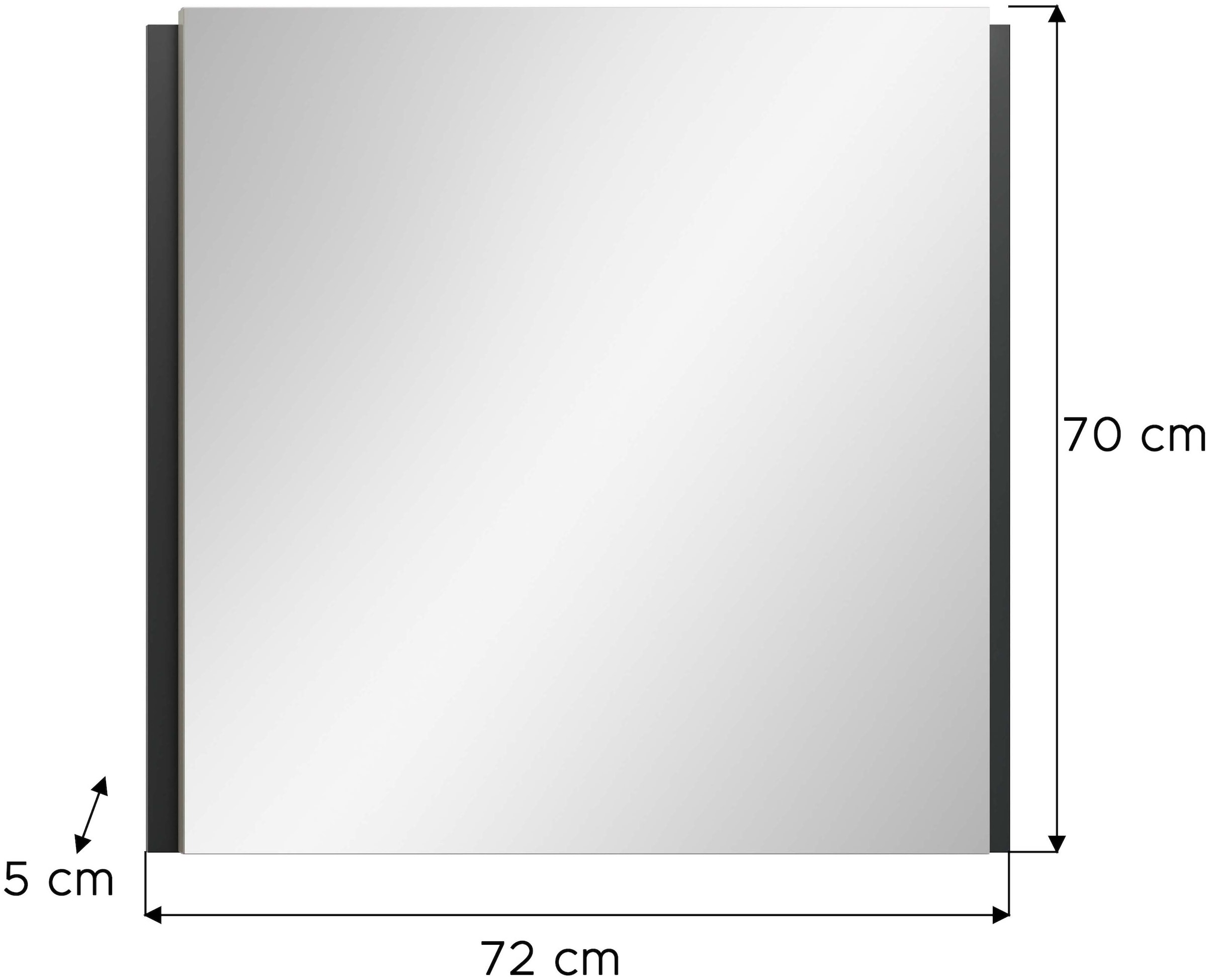 Home affaire Spiegel »RAK, BxH: 72x70 cm, mit farblich abgsetztem Rahmen« Garderobenspiegel, Spiegelpaneel, Wandspiegel, Flurspiegel
