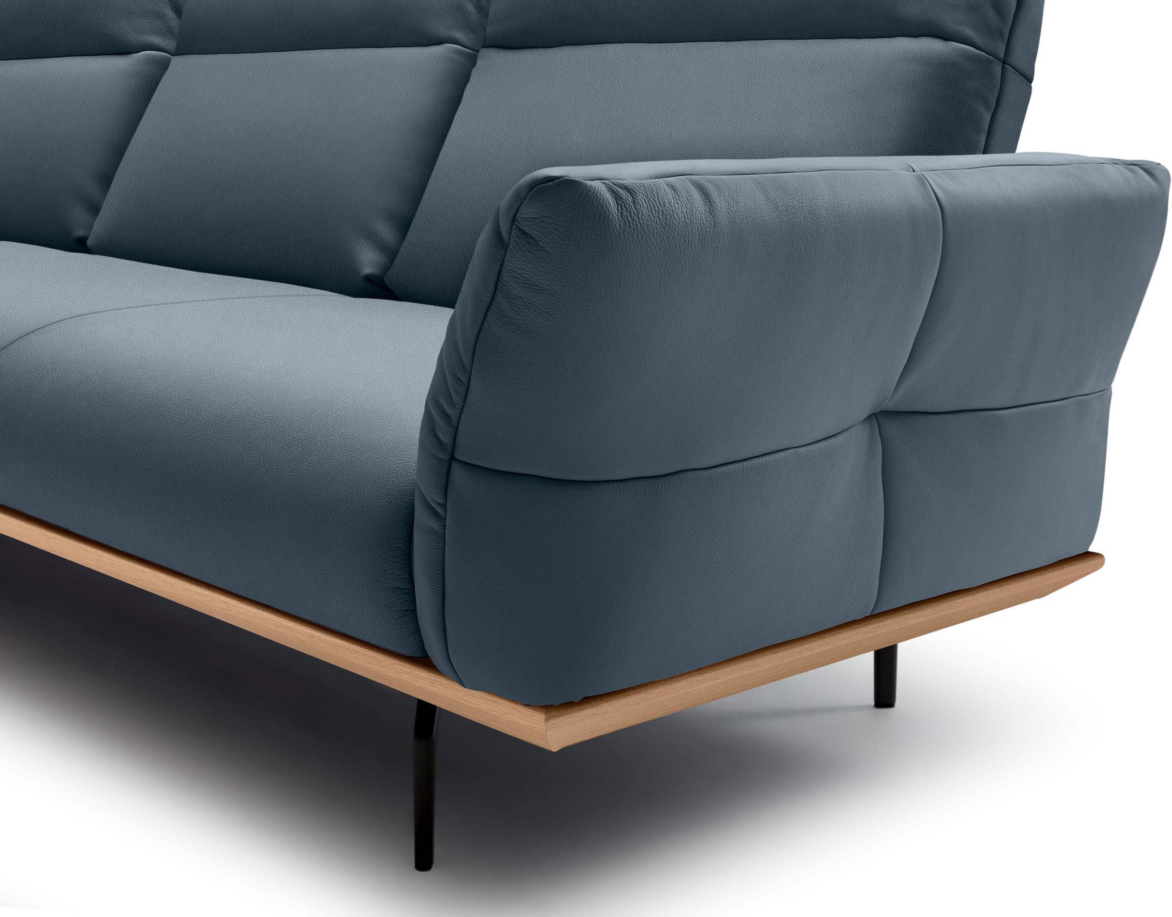 Creation BY ROLF BENZ Ecksofa »hs.460«, Sockel in Eiche, Alugussfüße in umbragrau, Breite 298 cm