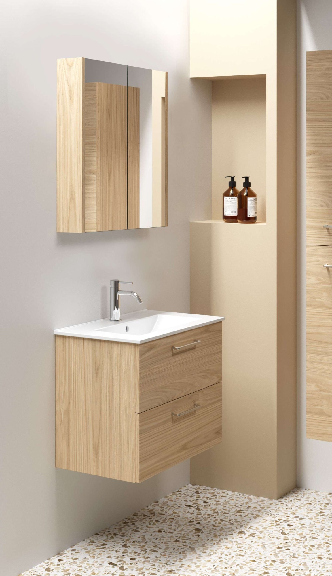 welltime Waschtisch "Scandic, Waschbeckenunterschrank inkl. Waschbecken, Ba günstig online kaufen