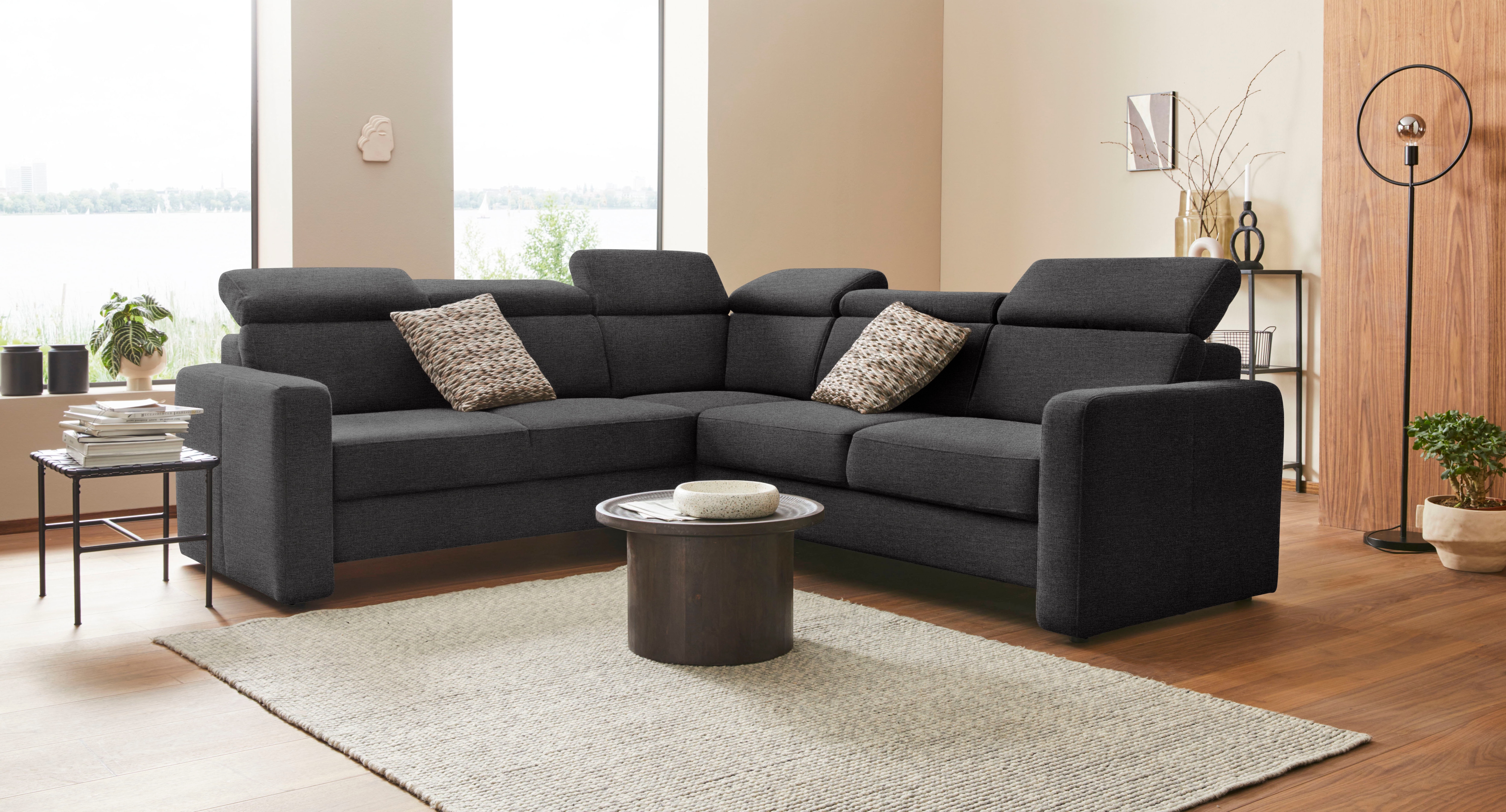 sit&more Ecksofa "Bologna L-Form" Kopfteilverstellung, wahlweise mit Schlaffunktion und Schubkasten