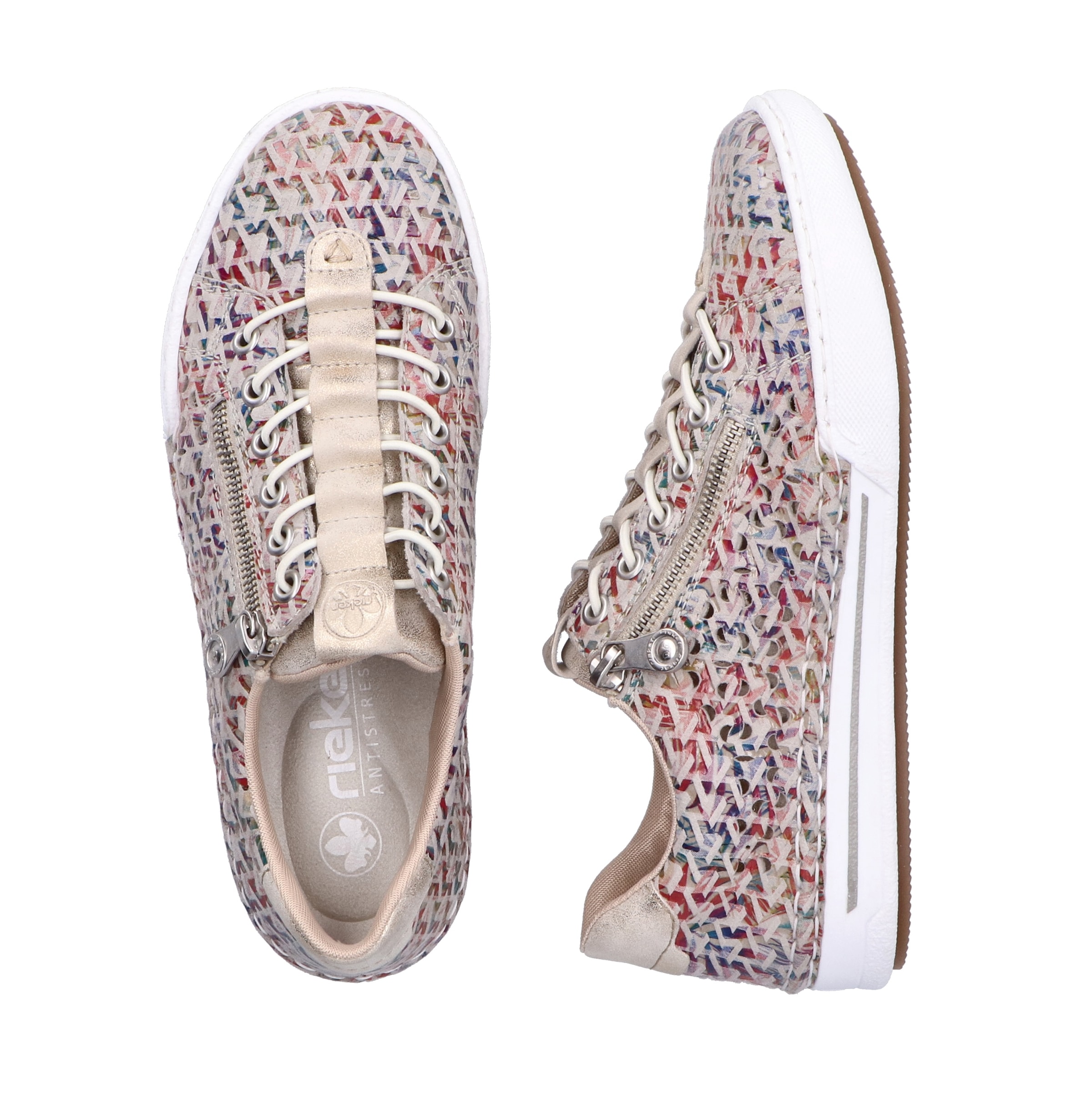 Rieker Slip-On Sneaker, Schlupfschuh, Halbschuh, Freizeitschuh mit gepolstertem Schaftrand