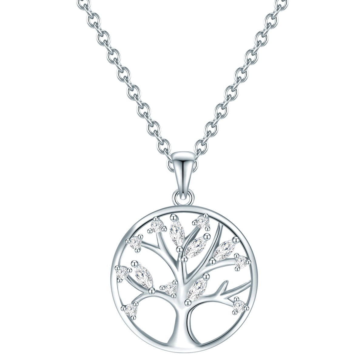 Kette mit Anhänger RAFAELA DONATA "RD468", silber, Halsketten, Damen, 40,0cm Basiskette + 5,0cm Verlängerung,mit Zirkonia, Silber 925 (Sterlingsilber), aus Sterling Silber