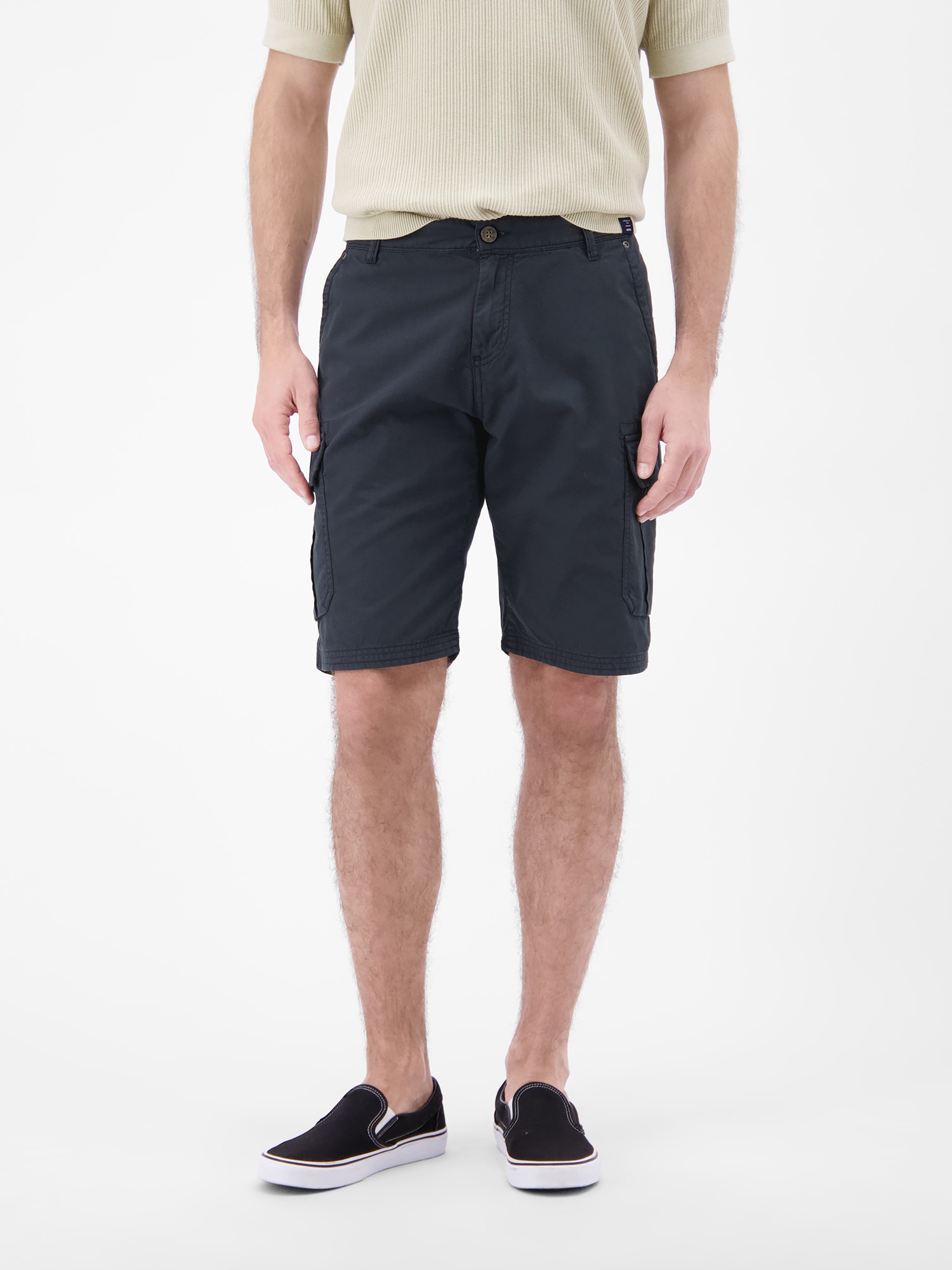 Cargoshorts LERROS "Cargo Bermuda aus robuster Baumwolle", Herren, Gr. 30, blau night, 100% Baumwolle, Hosen