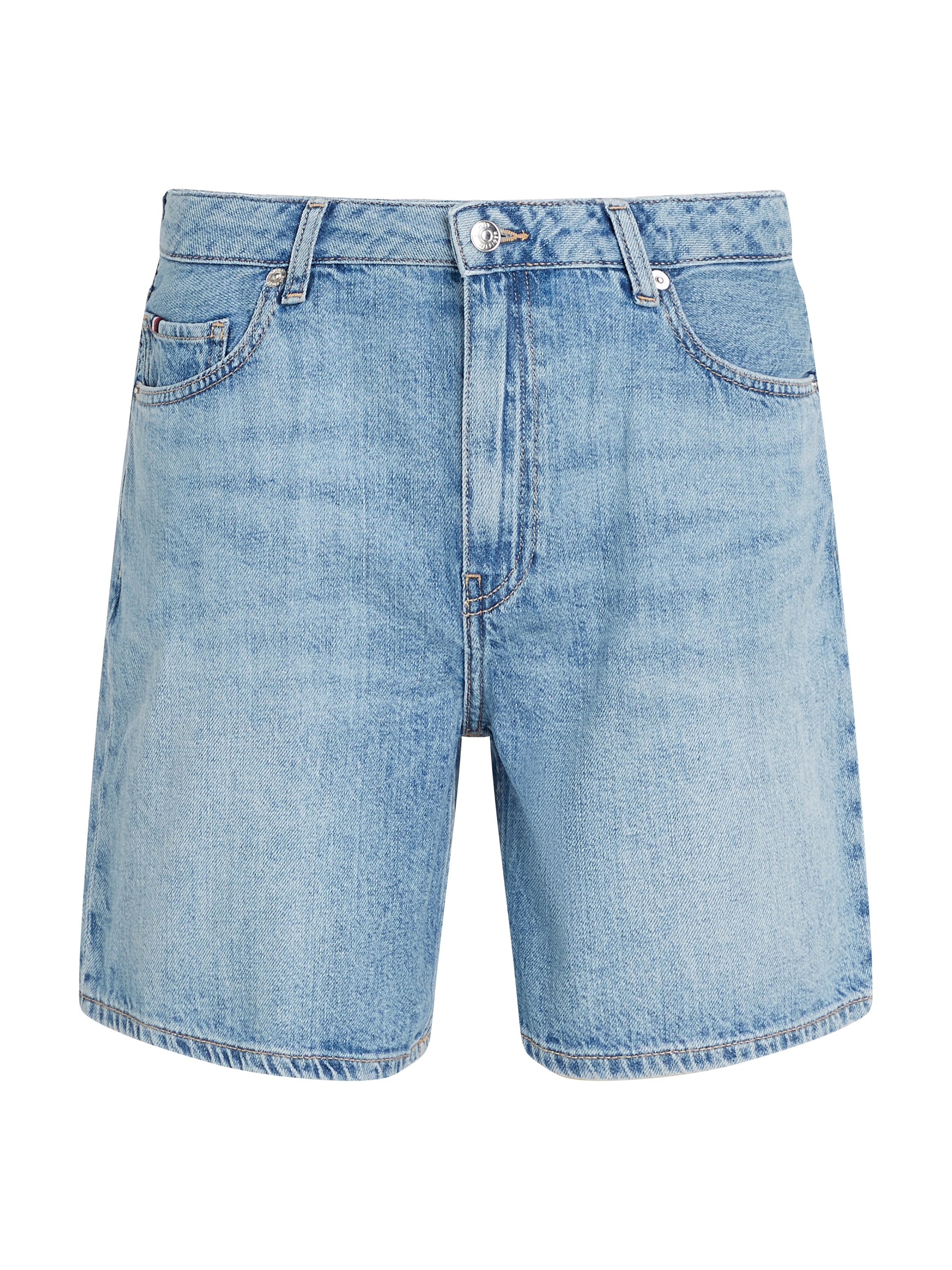 Tommy Hilfiger Shorts »DNM STRAIGHT SHORT RW SIA«, mit leichter Waschung, Logo-Bage
