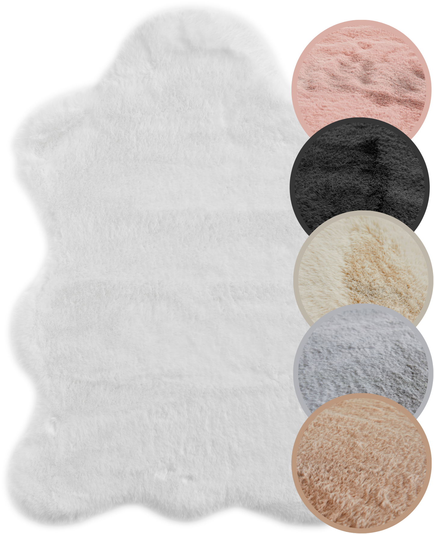 Thumbnail - OTTO home Fellteppich "Lugano" fellförmig 30 mm Höhe Kunstfell, Uni Farben, weich & kuschelig, auch als 2er Set erhältli...