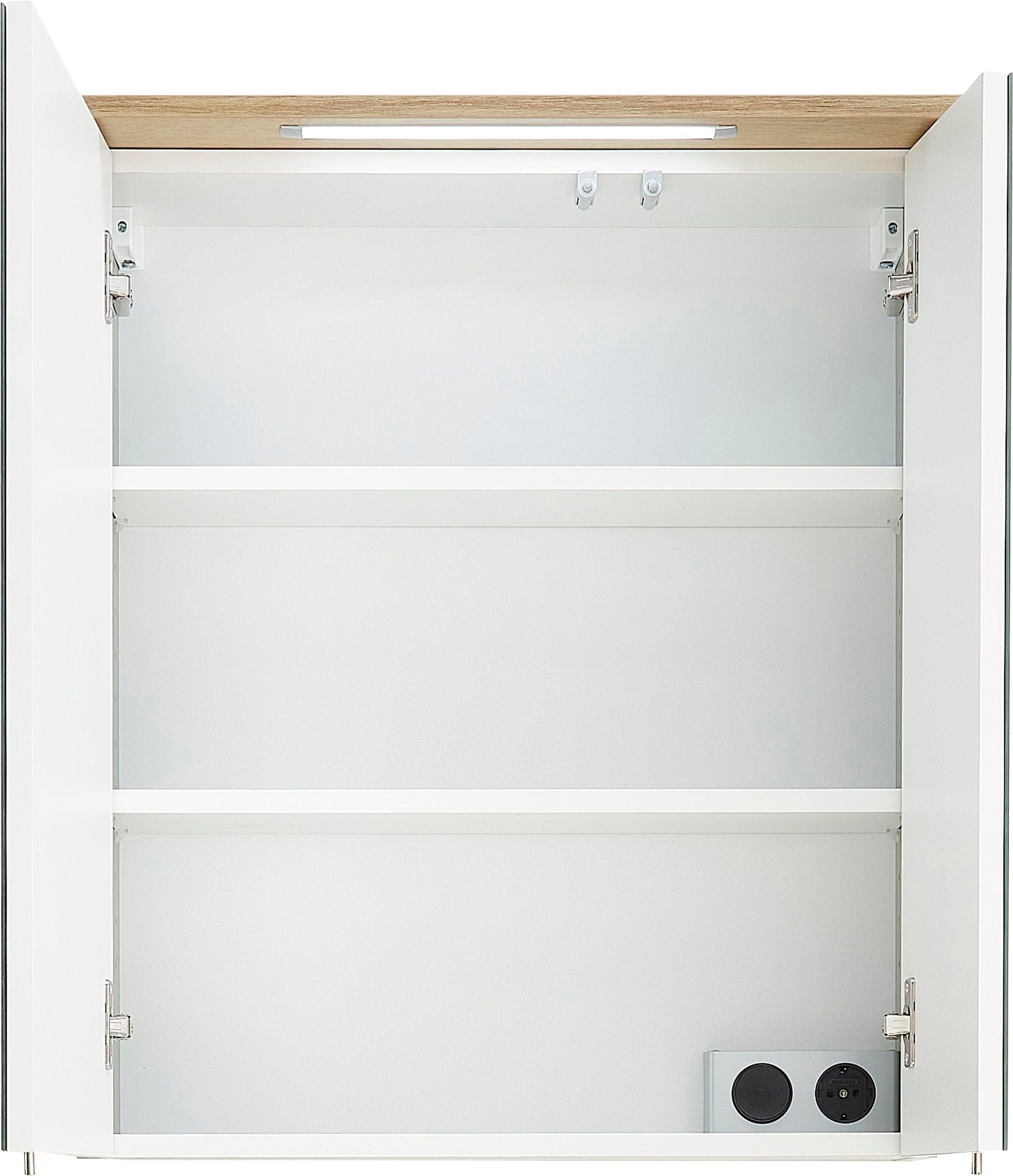 PELIPAL Spiegelschrank »Quickset LED-Beleuchtung, 2-türig, | Steckdosenbox 60 cm, BAUR Breite 963«, eingelassene