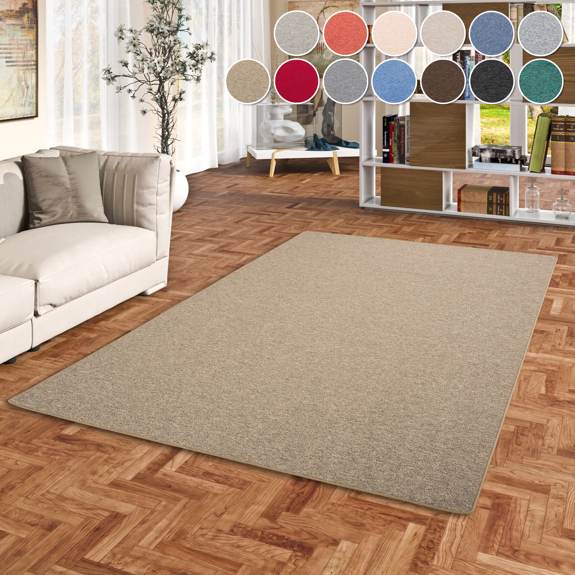 OTTO home Teppich "Fortis, Schlinge, Made in Netherlands" rechteckig 5 mm Höhe Uni Farben, gekettelt, auch als Läufer, strapazierfähig, Wohnzimmer