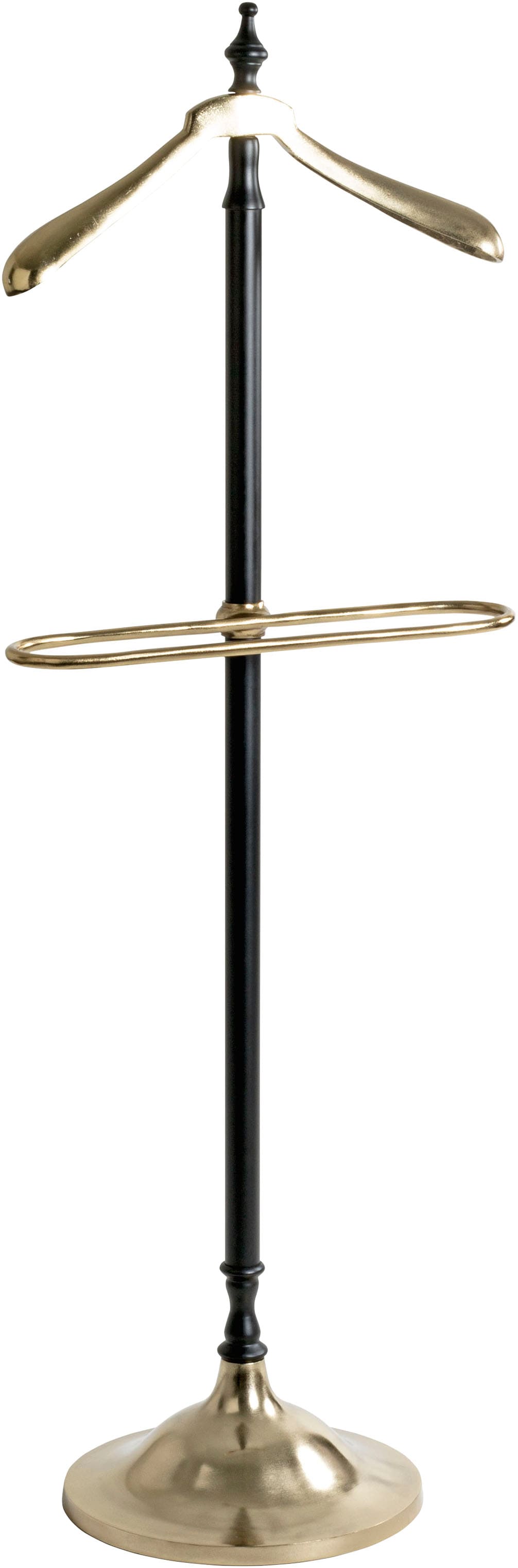HAKU Herrendiener »Anzugständer, Dressboy, Kleiderboy, Kleiderbutler, Stiller Diener« freiform - aus Metall gold, schwarz -B/T/H 45/32/130 cm