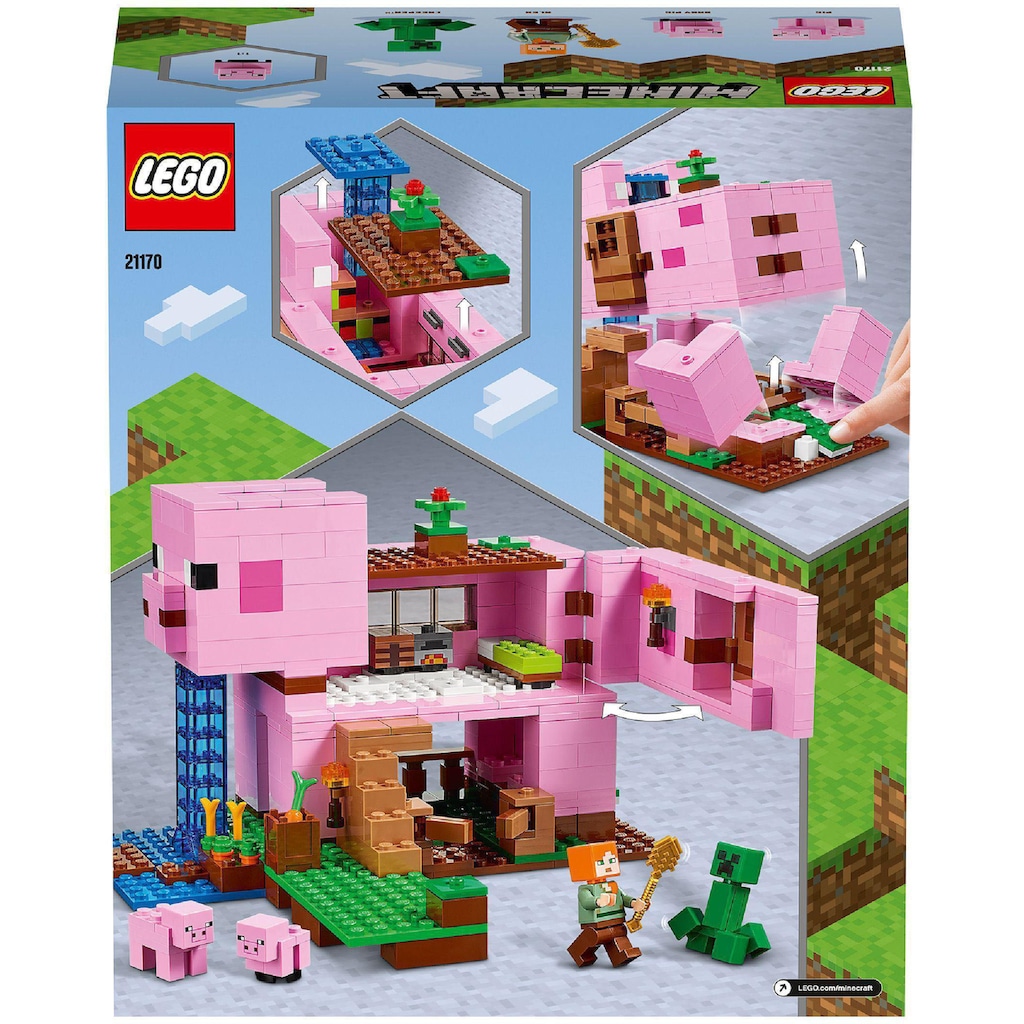 LEGO® Konstruktionsspielsteine »Das Schweinhaus (21170), LEGO® Minecraft™«, (490 St.)