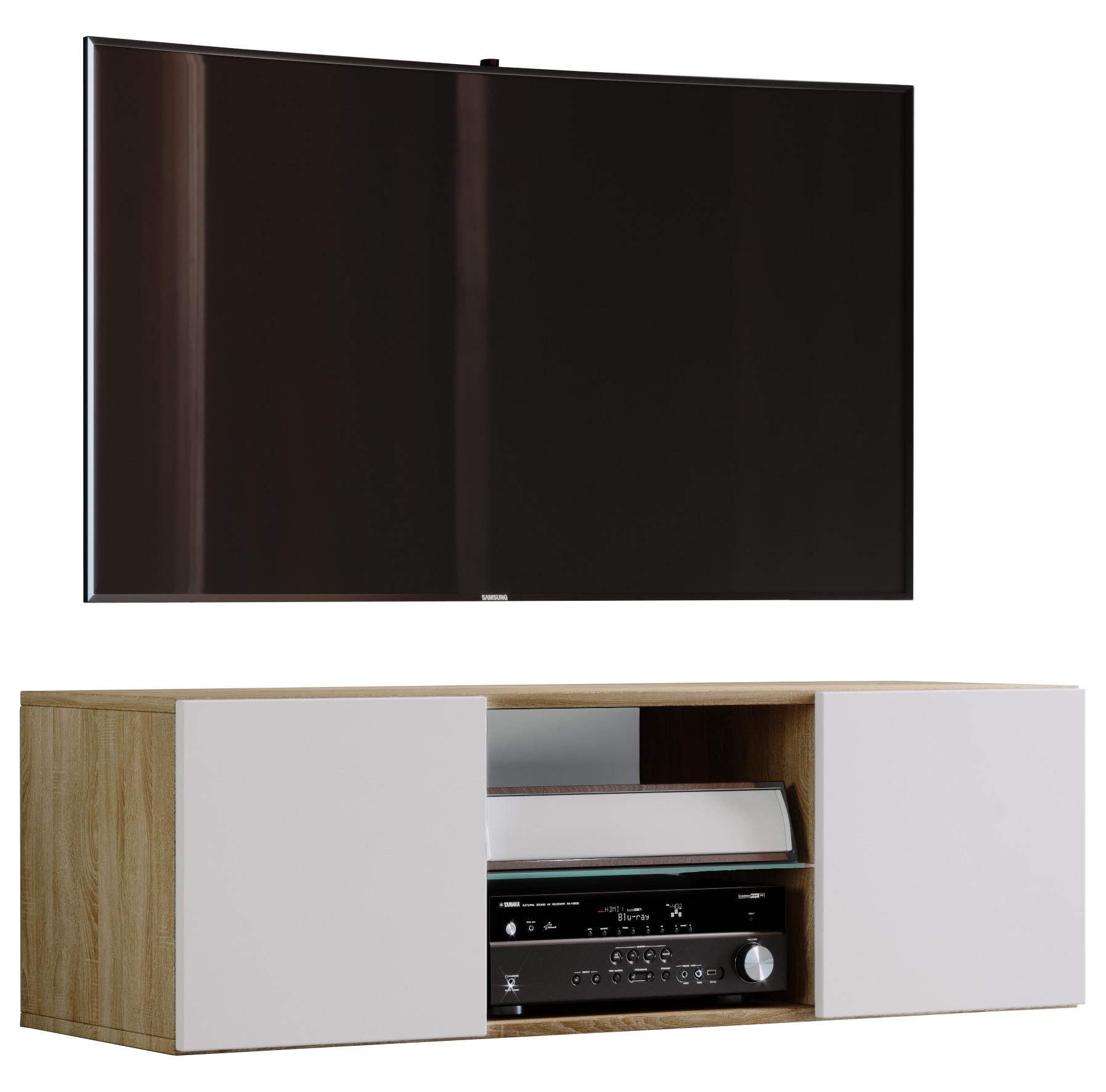 VCM Wohnzimmertisch "Holz TV Wand Hänge Lowboard Fernsehschrank Jusa 95" 1 Stk. tlg.