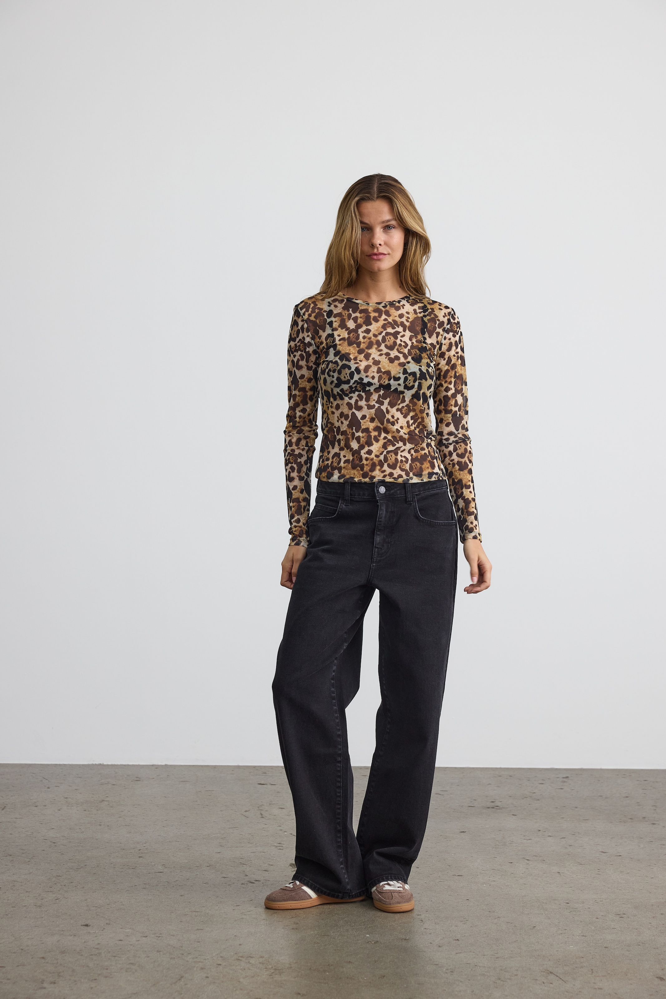 Noisy may Netzshirt »NMJUDITH L/S MESH TOP BG NOOS« transparent