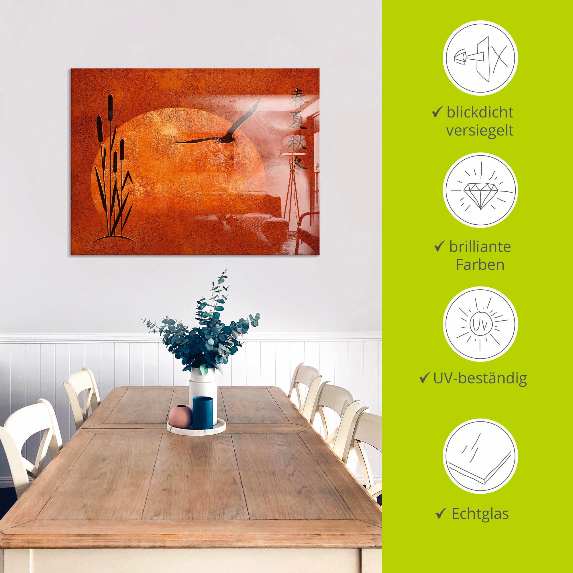 Artland Glasbild »Asiatische Jahreszeiten«, Zen, (1 St.), in verschiedenen Größen