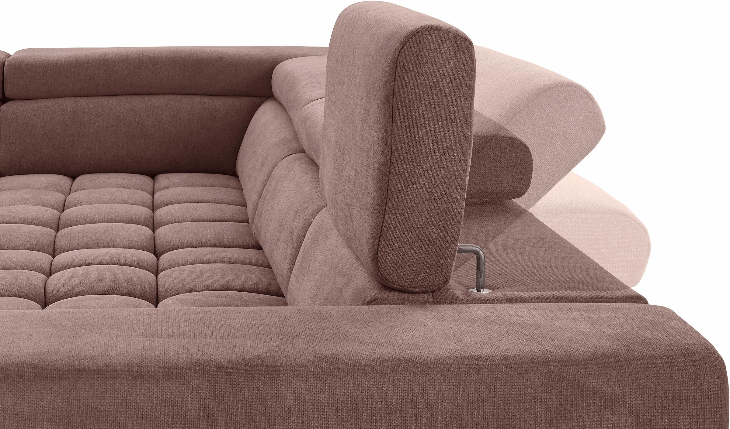 exxpo - sofa fashion Ecksofa Elias, L-Form, mit Kopf- bzw. Rückenverstellung, wahlweise mit Bettfunktion