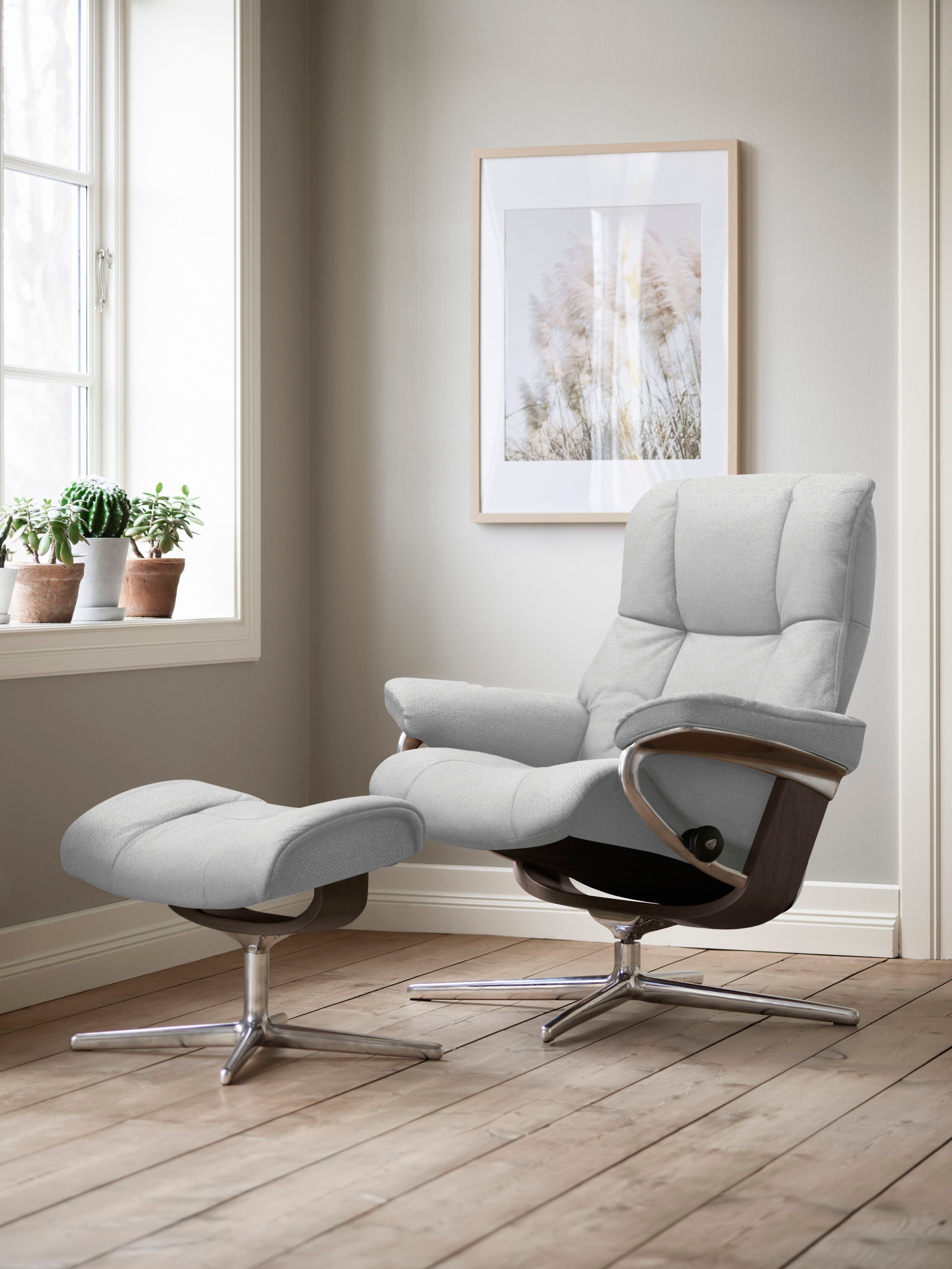 Stressless Fußhocker "Mayfair", mit Cross Base, Größe S, M & L, Holzakzent Wenge