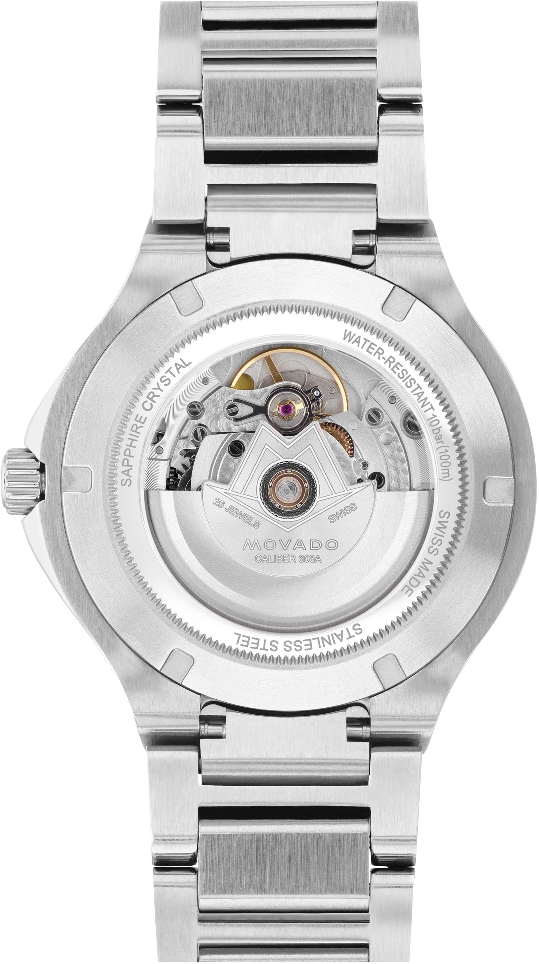 MOVADO Automatikuhr »SE Automatic, 0607682«, Armbanduhr, Damenuhr, mechanische Uhr, Swiss Made, Edelstahlarmband