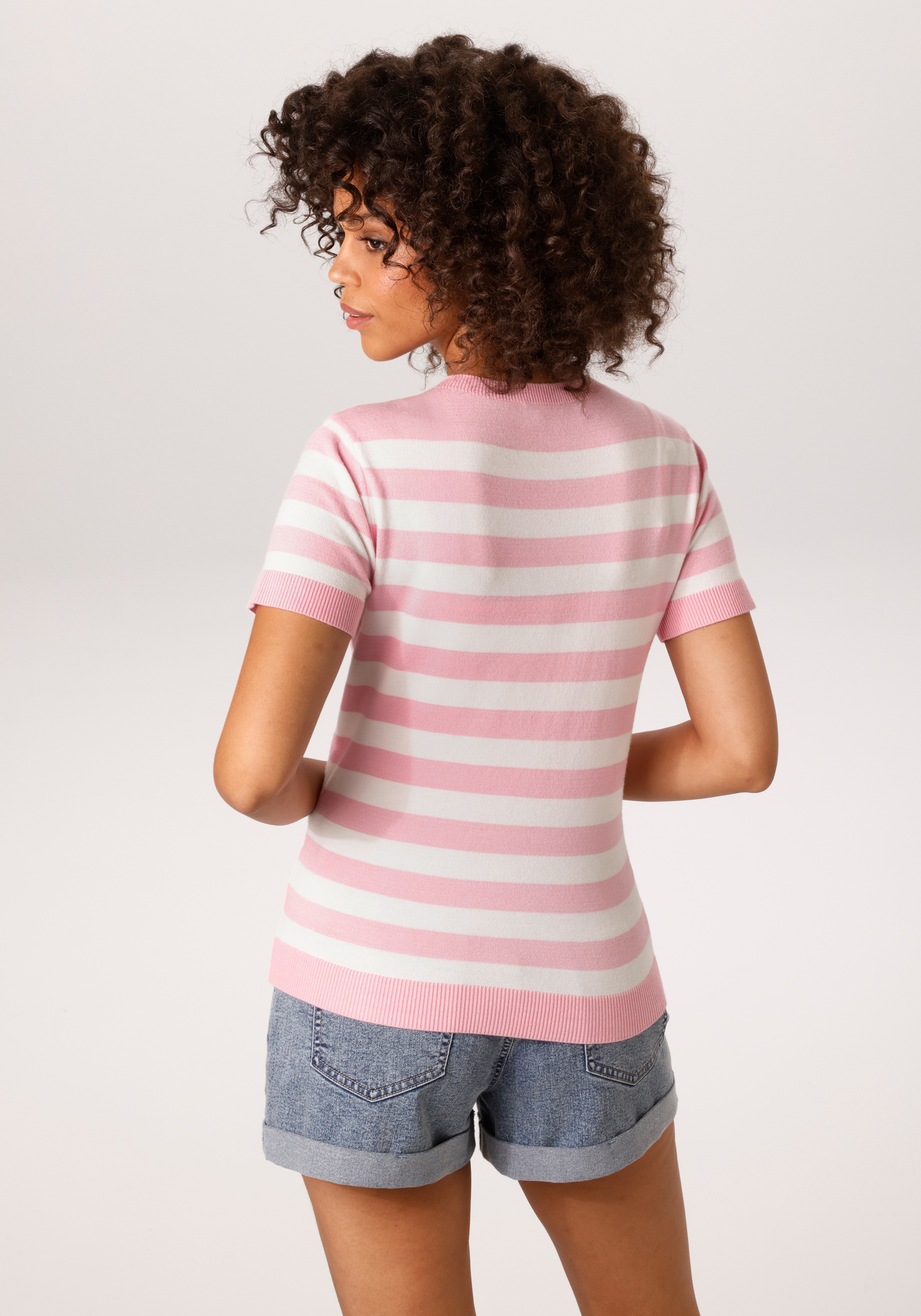 Aniston CASUAL Strickpullover, gestreift mit eingestricktem Herz - NEUE KOL günstig online kaufen
