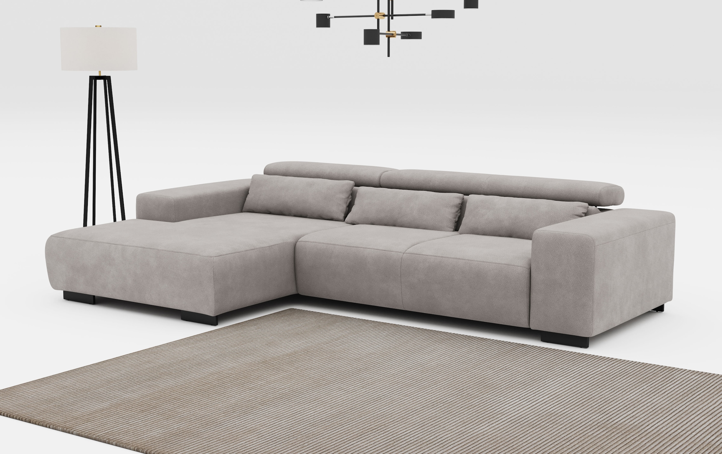 COTTA Ecksofa "Side L-Form, mit Kopfteilverstellung & 3 Nierenkissen", opti günstig online kaufen