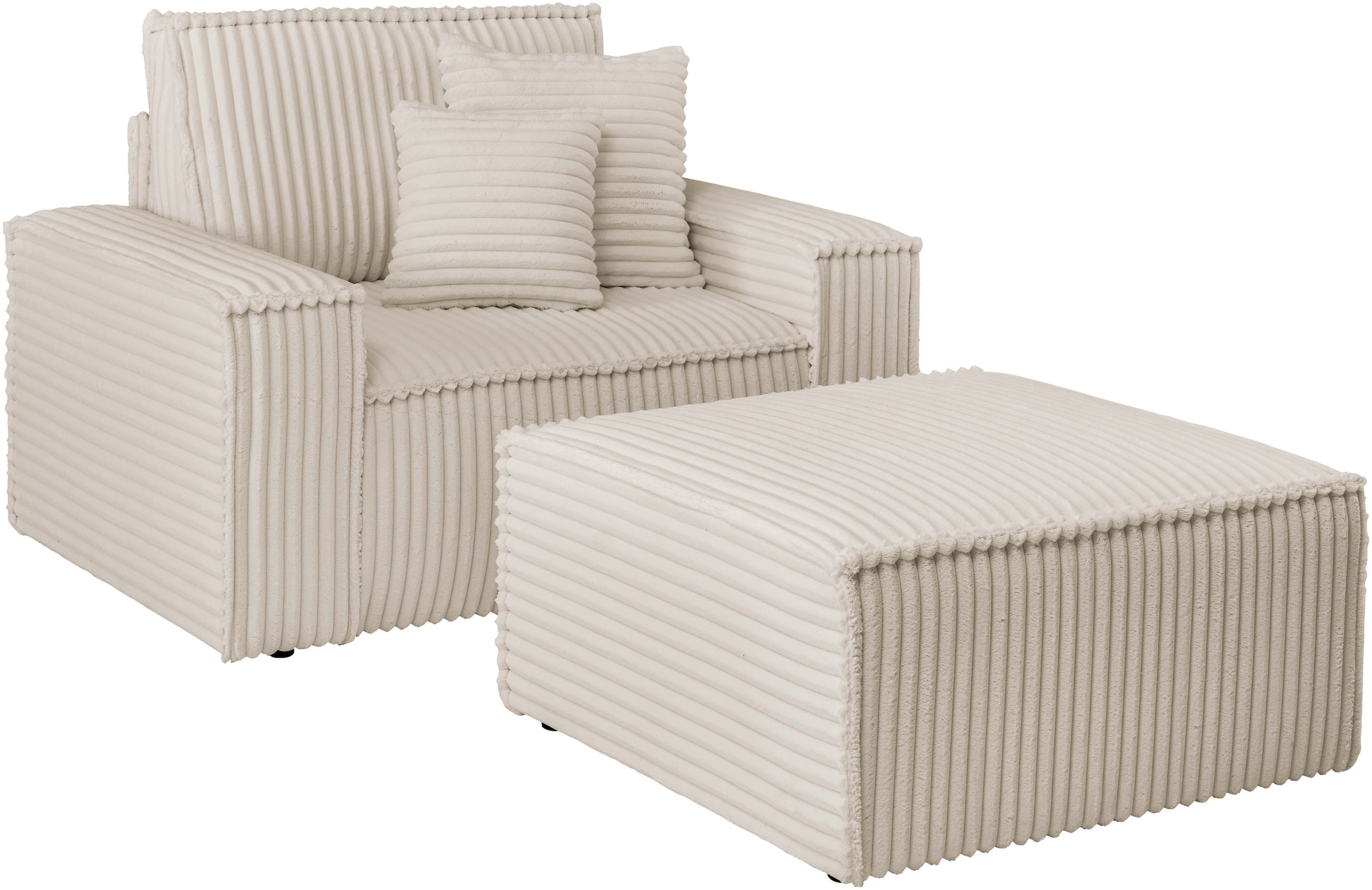 andas Loveseat »Finnley«, (2 St.), Loveseat und Hocker im Set, passend zur Polster-Serie Finnley
