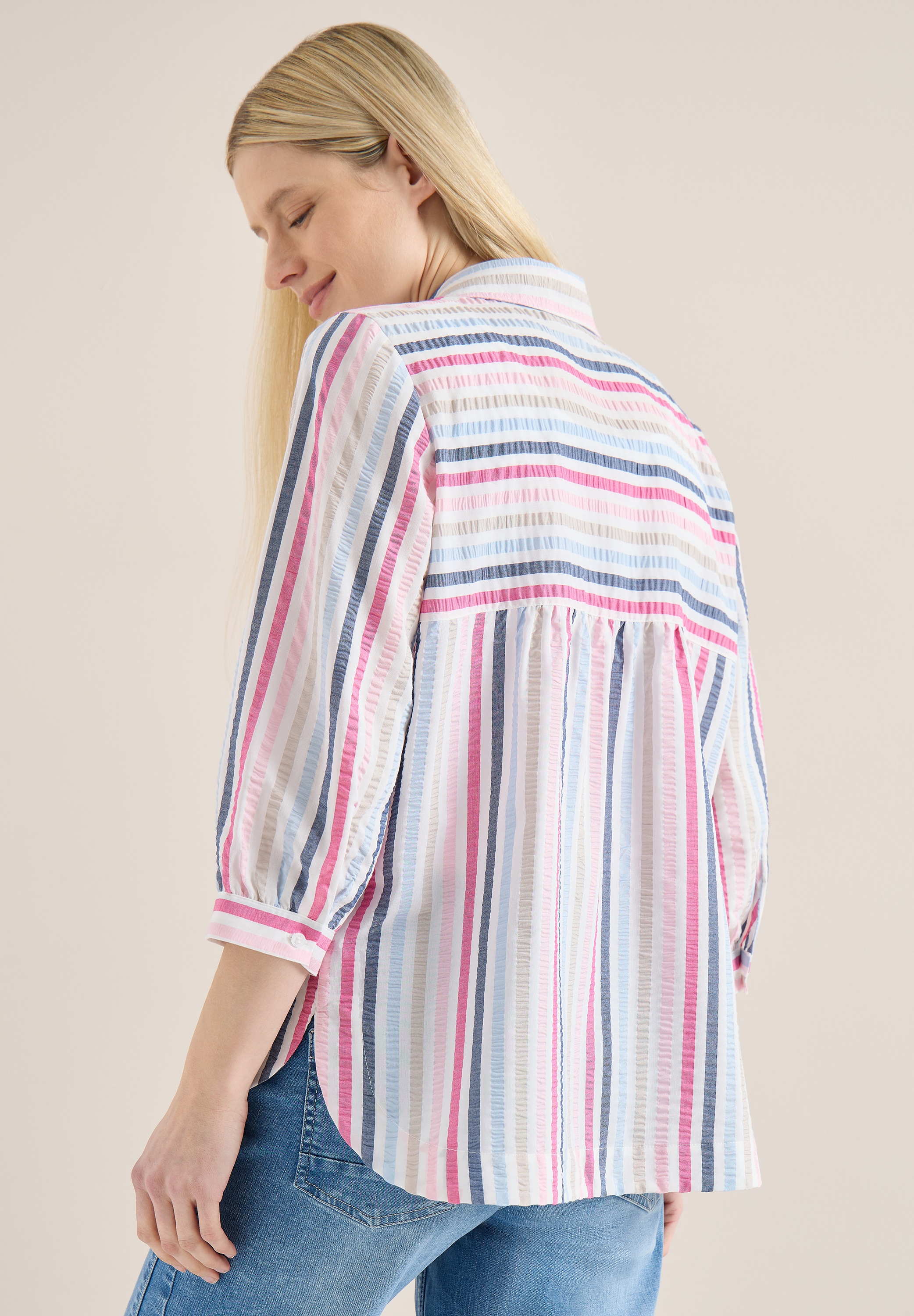 Cecil Hemdbluse im Seersucker-Style mit Streifen günstig online kaufen