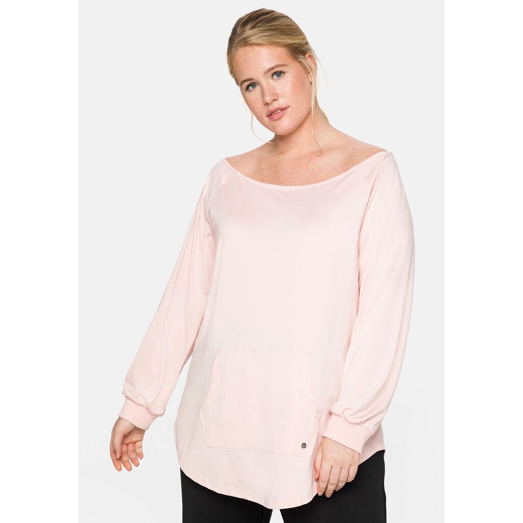 Sheego Sweatshirt »Große Größen« aus Funktionsmaterial mit Kängurutasche Sheego Sweatshirt »Große Größen« aus Funktionsmaterial mit Kängurutasche