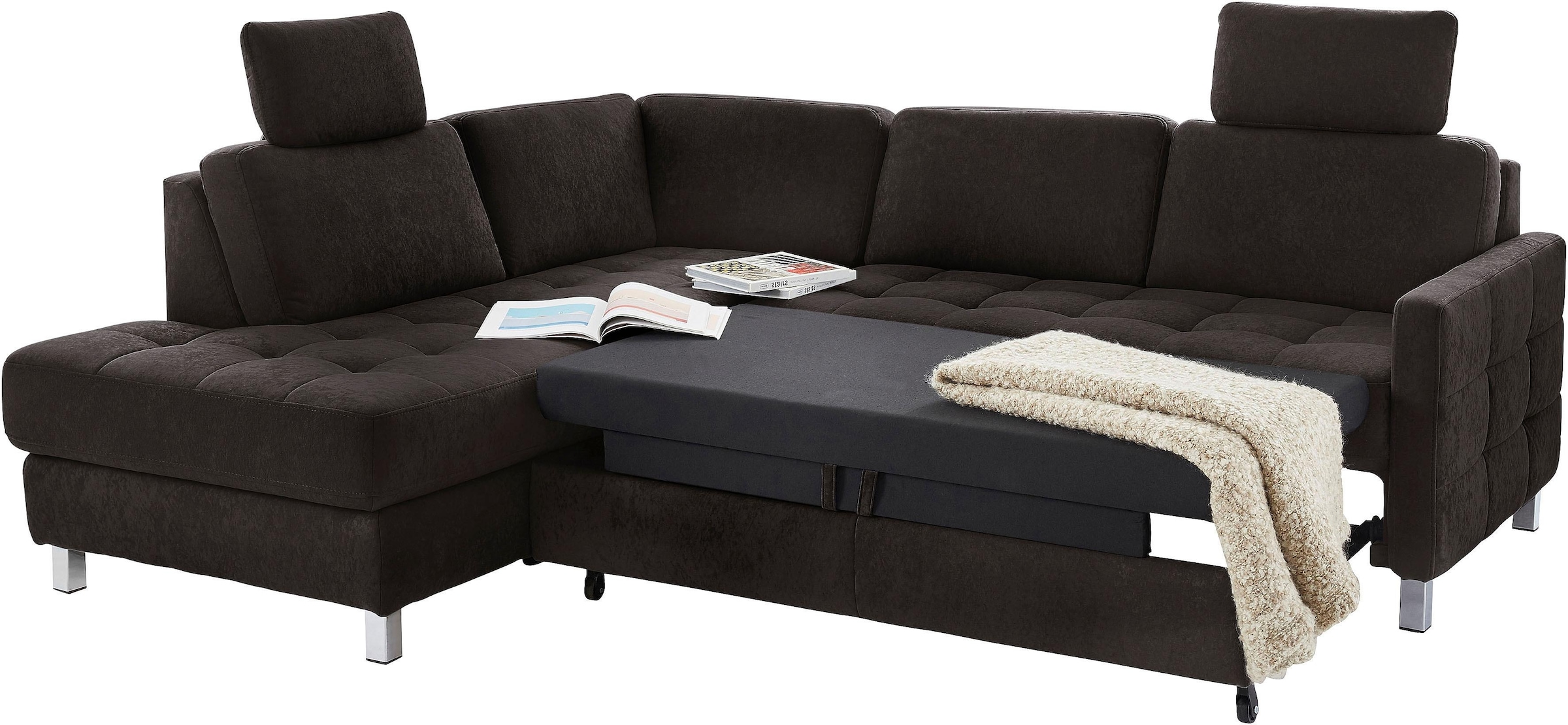 sit&more Ecksofa »Pablo L-Form«, wahlweise mit Bettfunktion