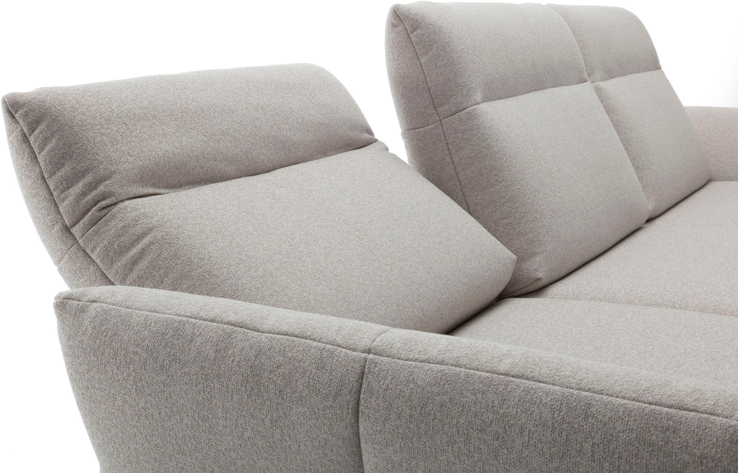 Creation BY ROLF BENZ Ecksofa »CR.460«, Sockel in Eiche, Winkelfüße in Umbragrau, Breite 338 cm