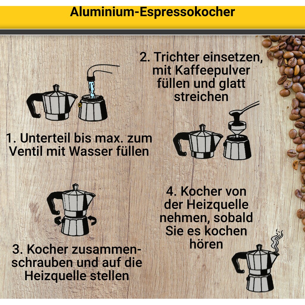 Krüger Espressokocher »Italiano«, 0,35 l Kaffeekanne