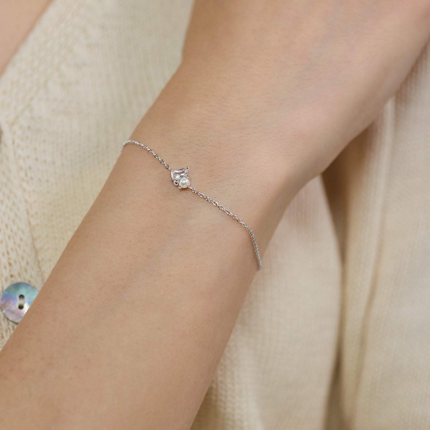 Amor Armband »Schmuck Geschenk« mit Zirkonia (synth.)   - mit Muschelkernperle