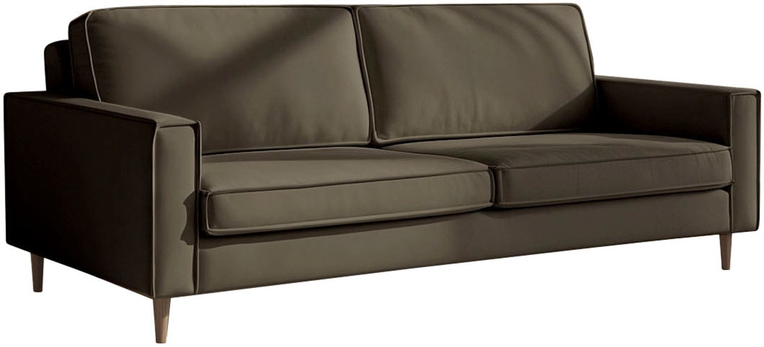 Home affaire 3-Sitzer »Pinto Skandi, 206 cm, Chenille, Struktur« mit Keder, Massivholzfüße Eiche geräuchert, Wellenunterfederung